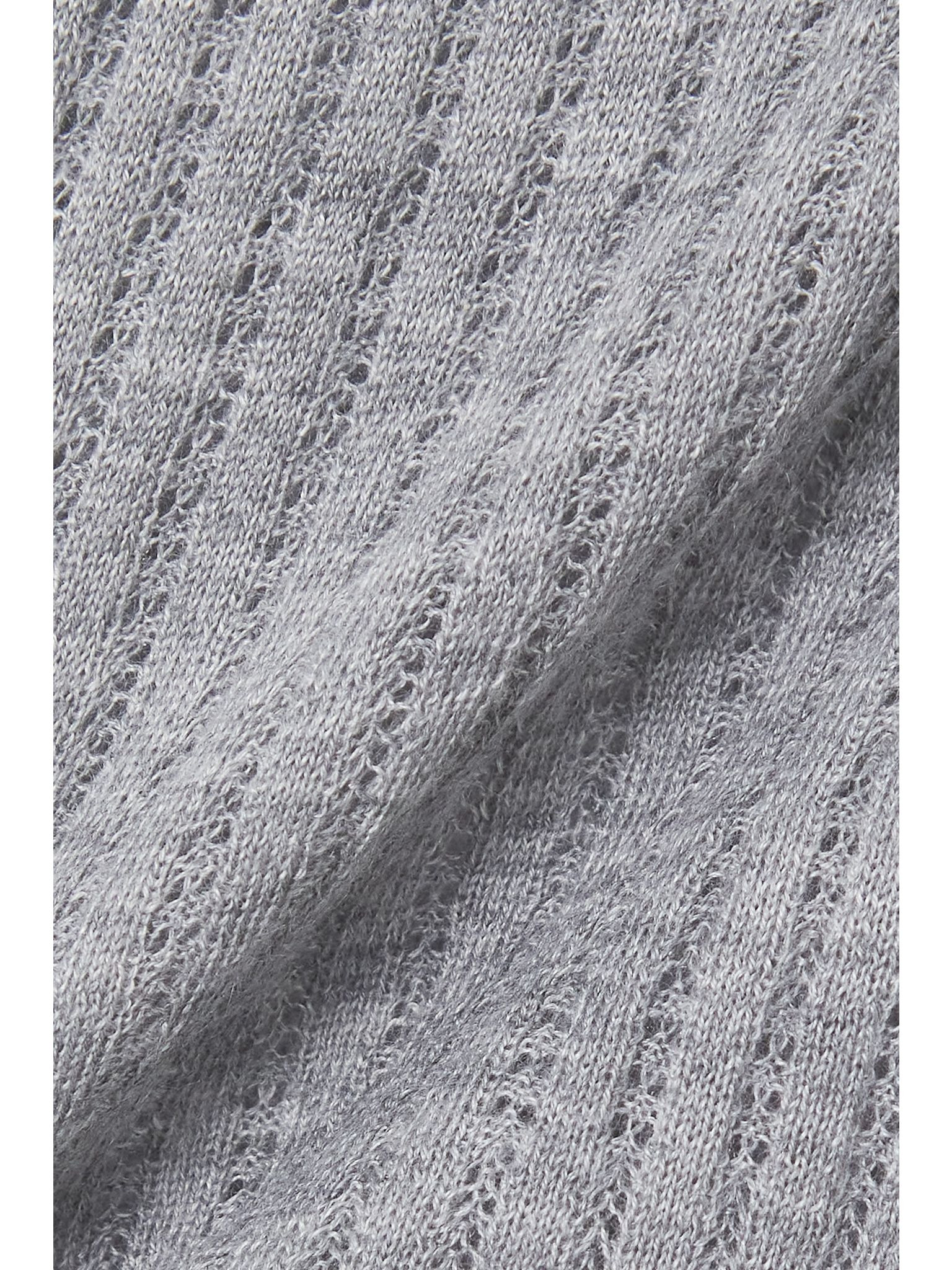Nevin pointelle-knit cashmere and silk-blend tank Dark gray - 4