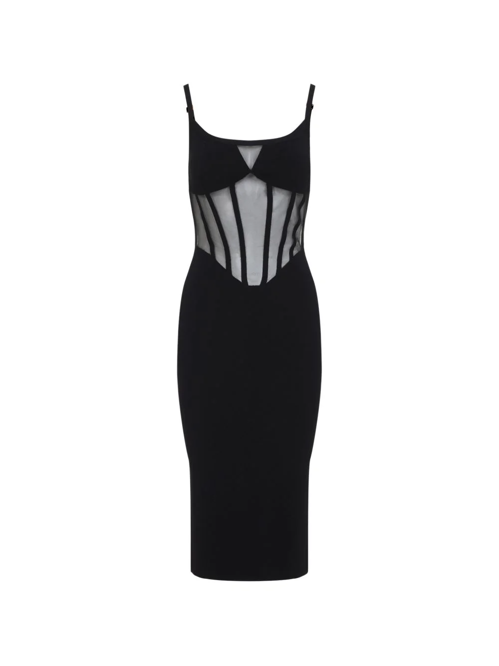 sheer-panelled knit dress - 1