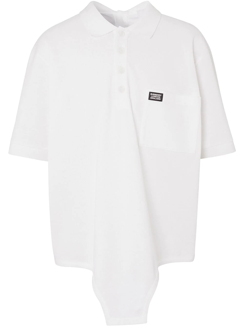 cut-out hem deconstructed polo shirt - 1