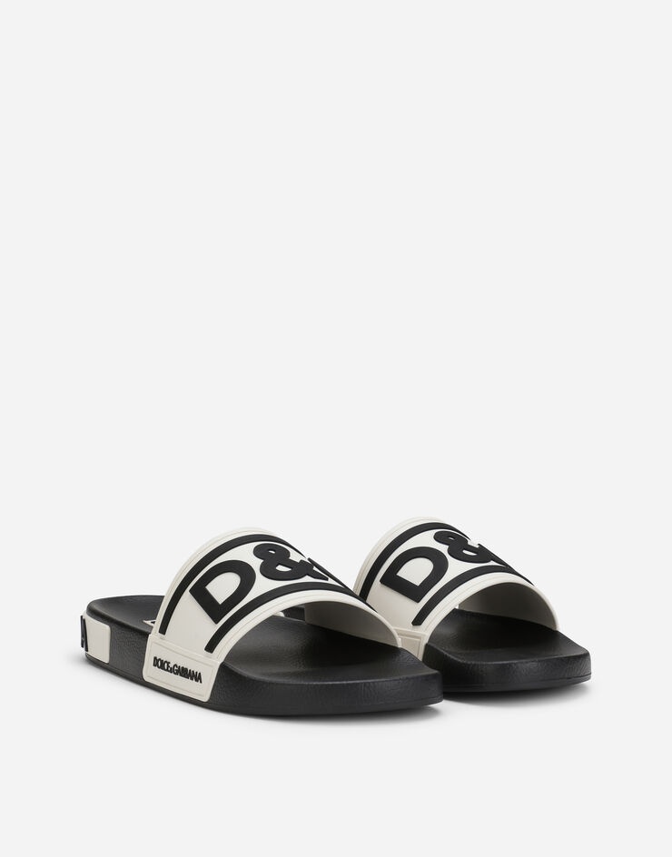 Rubber beachwear sliders with DG logo - 2