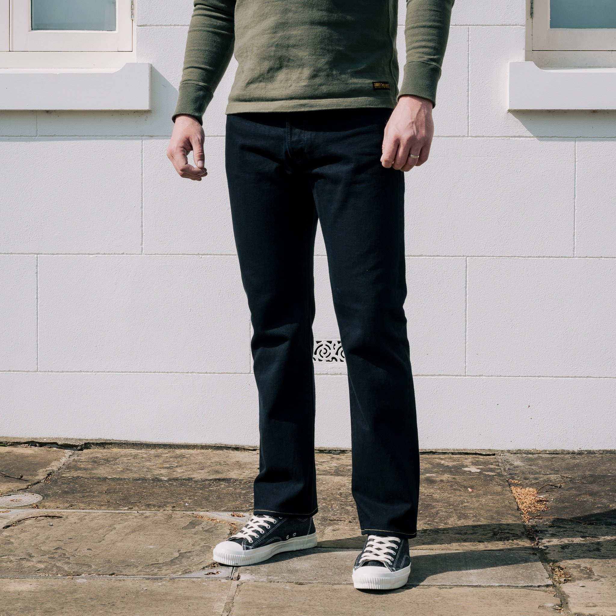 IH-888SBR-14od 14oz Broken Twill Selvedge Denim Medium/High Rise Tapered Cut Jeans - Indigo Overdyed - 4