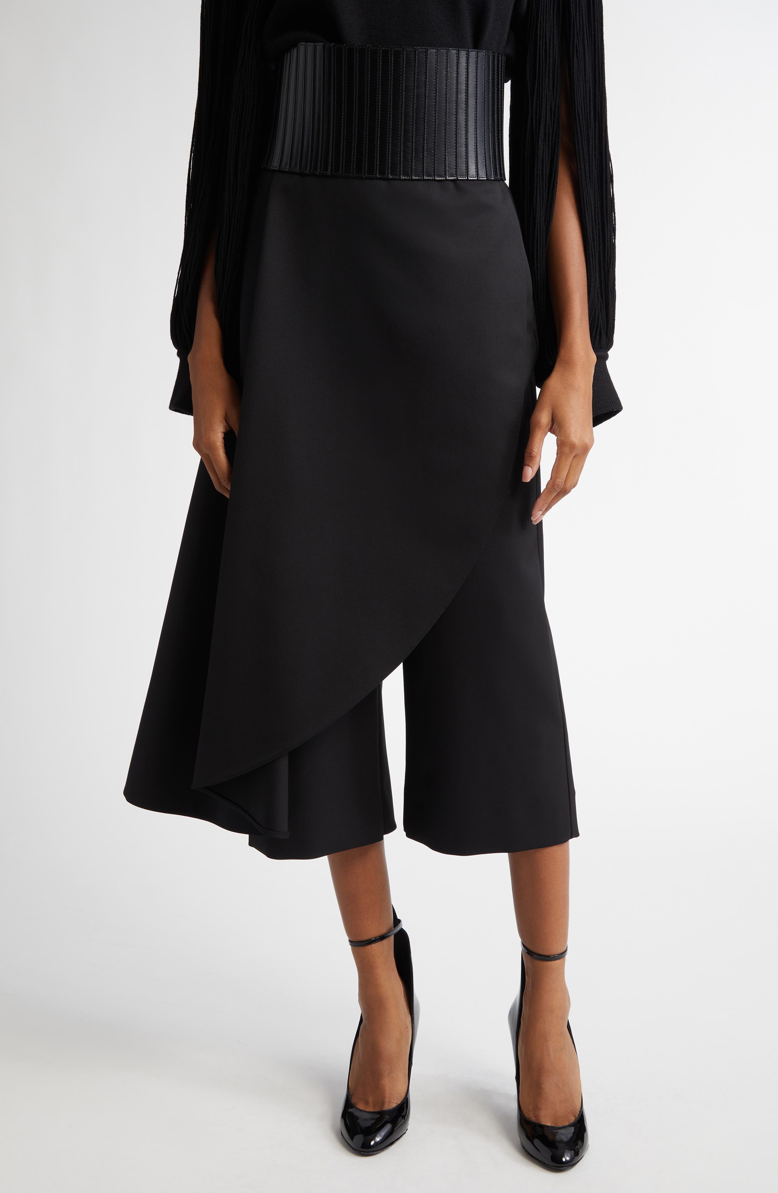 Alaïa Asymmetric Skirt Trousers in Noir Alaia at Nordstrom - 1