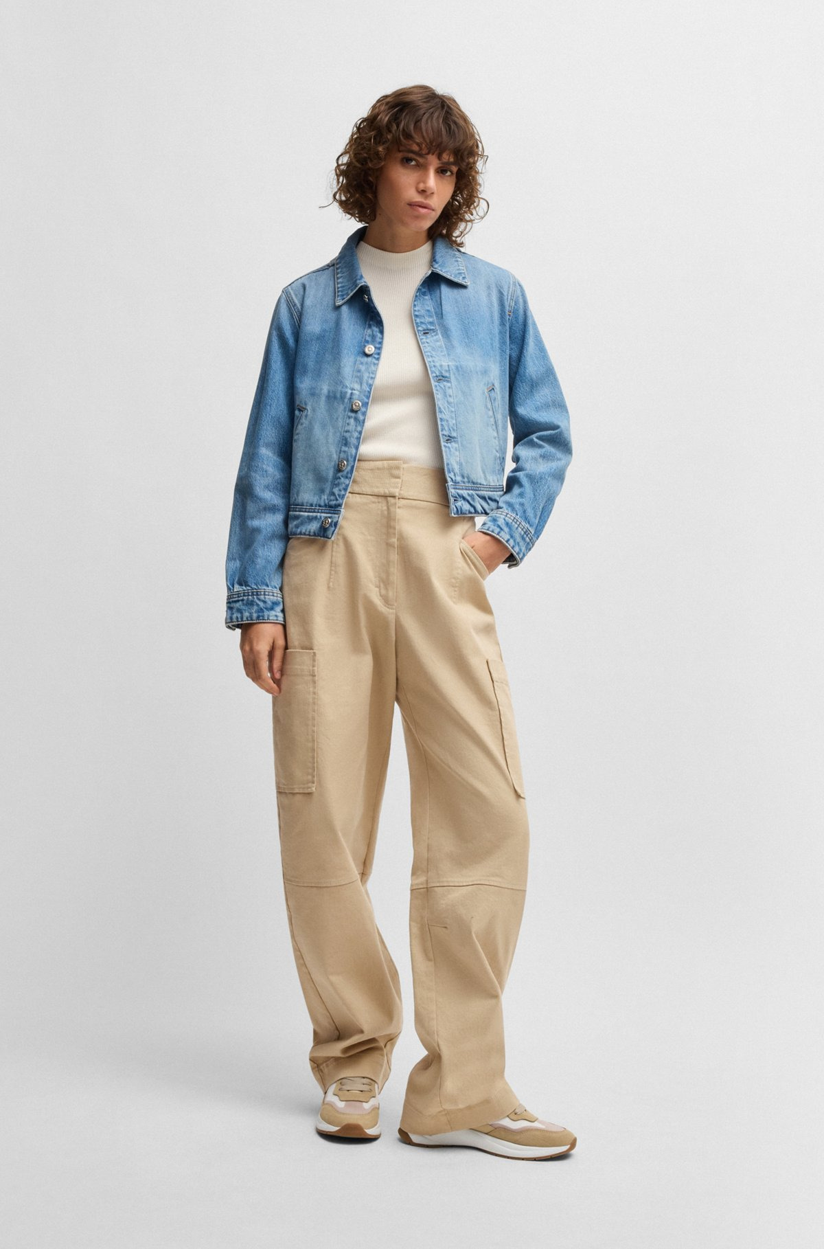 RELAXED-FIT TROUSERS IN STRETCH-COTTON TWILL - 3