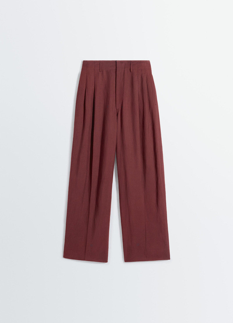 PLEATED TAILORED PANTS IN VISCOSE LINEN GABARDINE 1