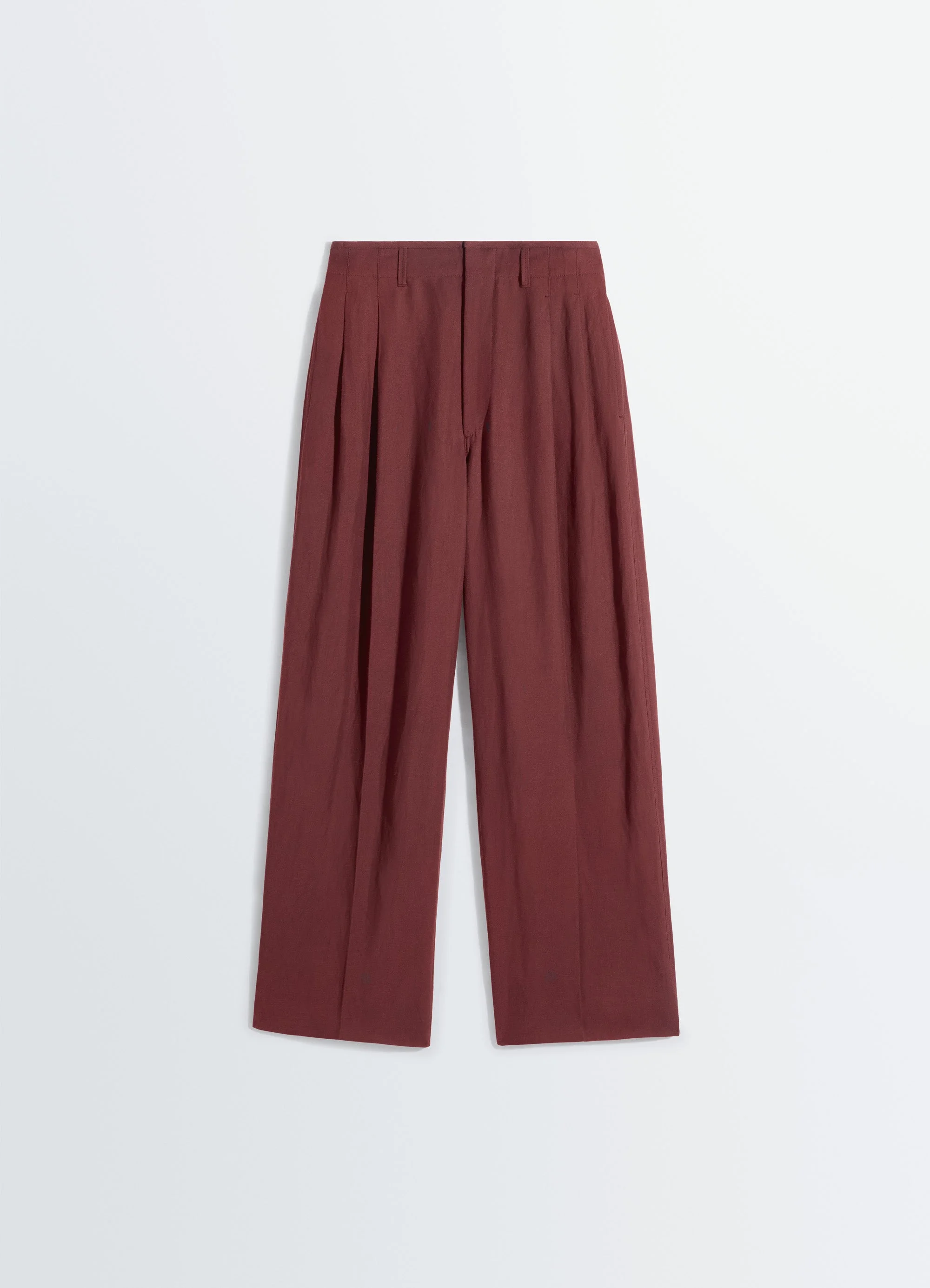 PLEATED TAILORED PANTS IN VISCOSE LINEN GABARDINE - 1