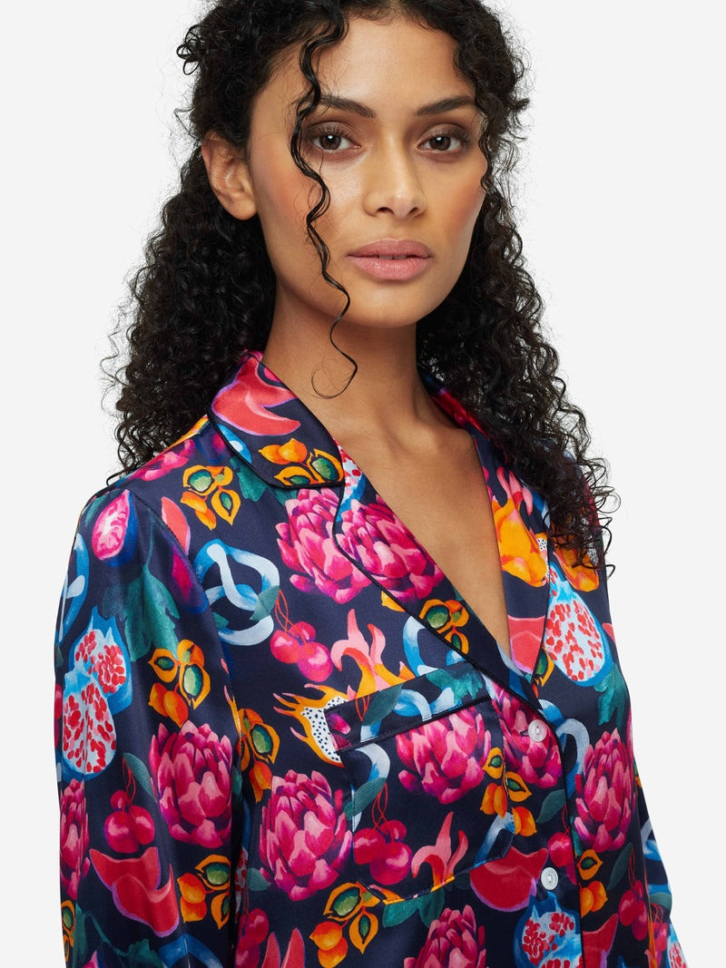 Women's Pyjamas Brindisi 78 Silk Satin Navy 6