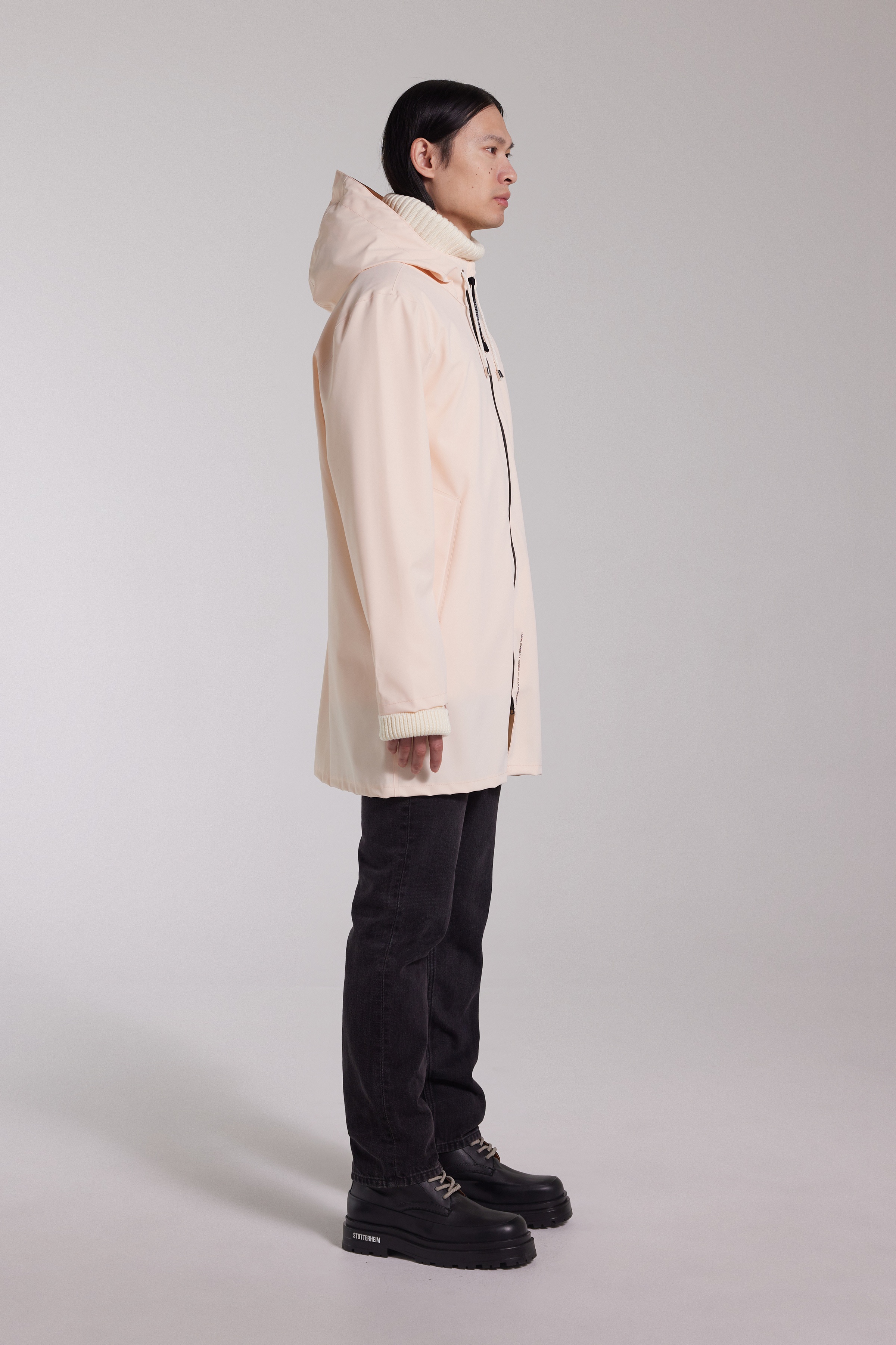 Stockholm Lightweight Zip Matte Raincoat Peach - 5