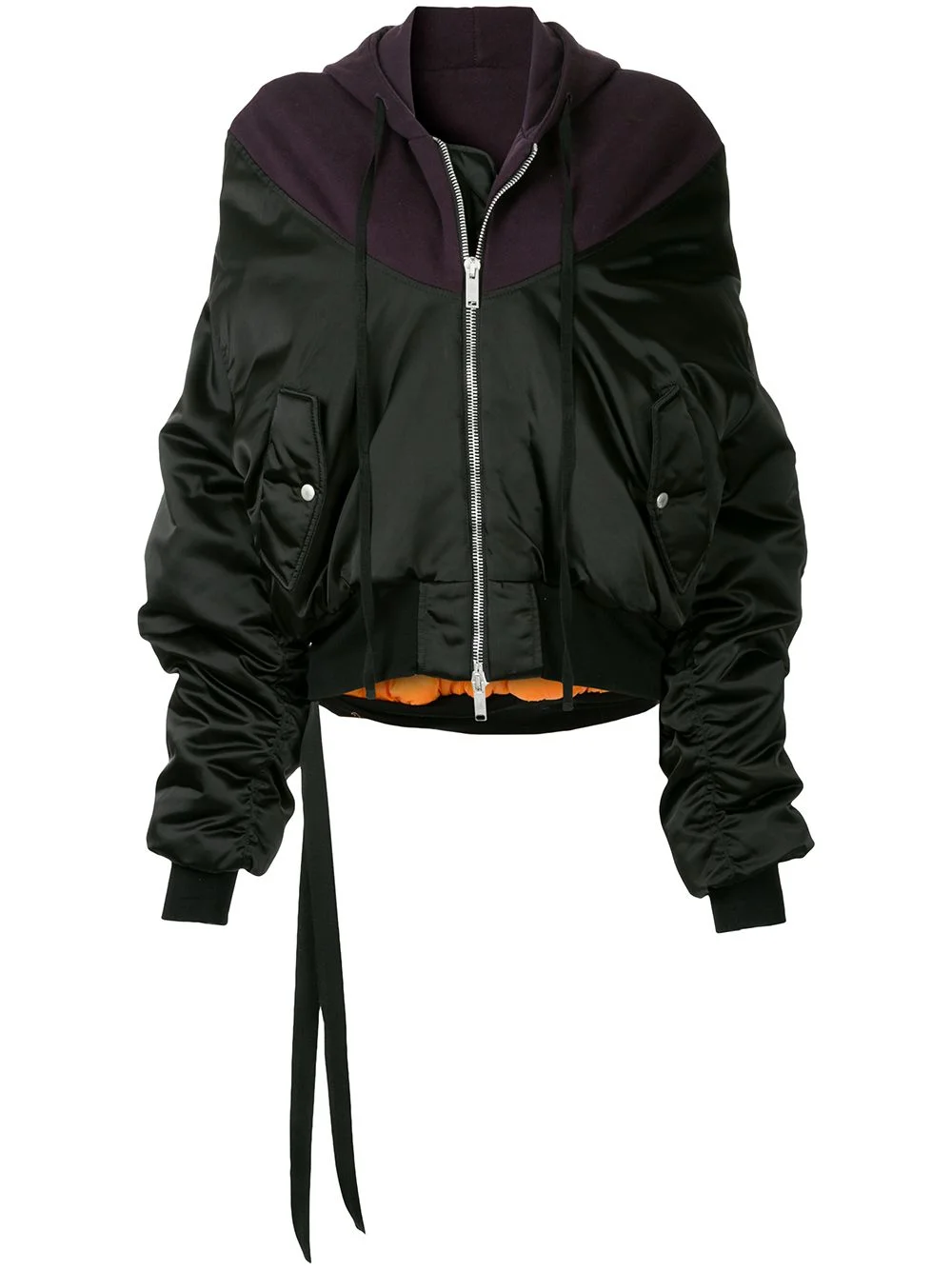 oversized hooded bomber jacket - 1