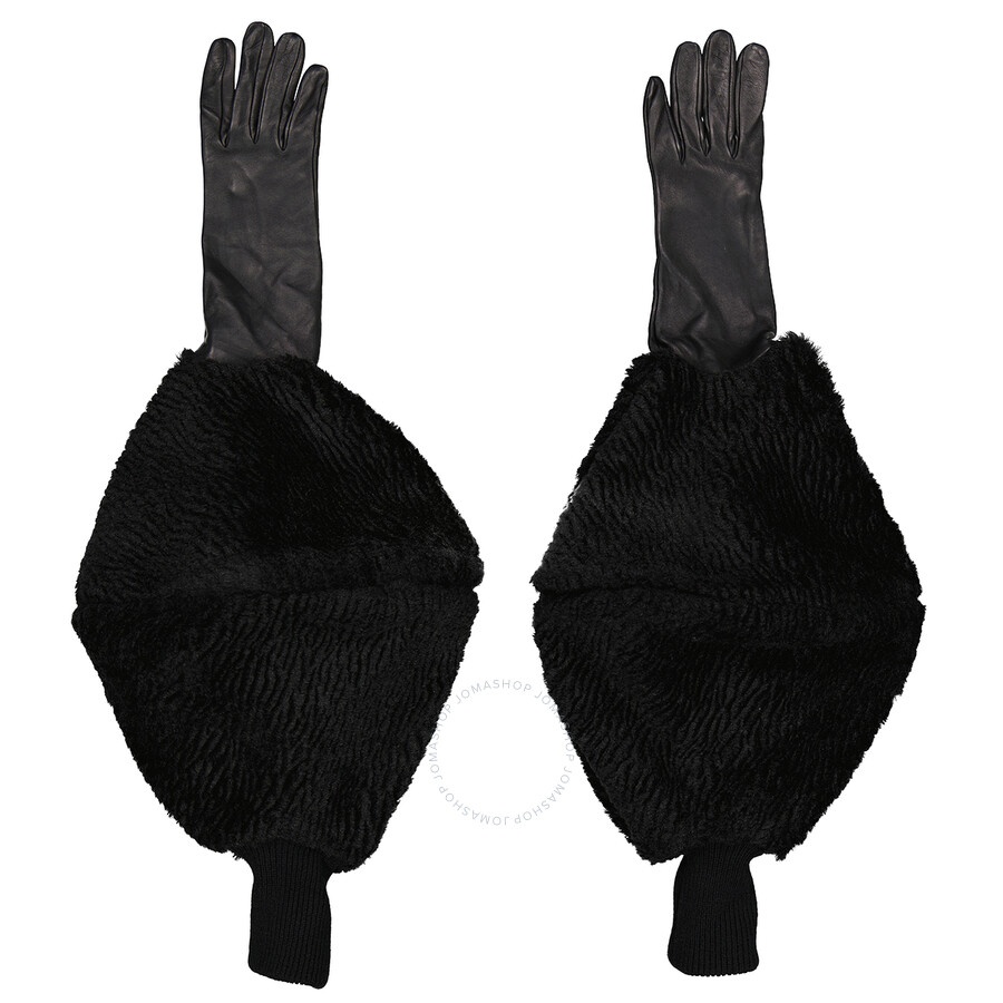 Burberry Black Chenille Puffy Sleeve Gloves - 5