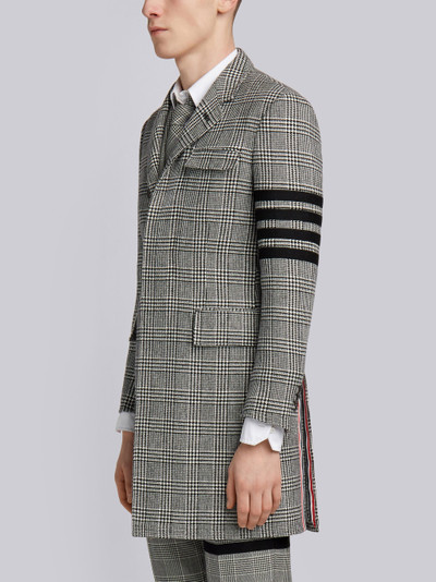 Thom Browne 4-Bar Prince of Wales Check Wool High-Armhole Chesterfield Overcoat outlook