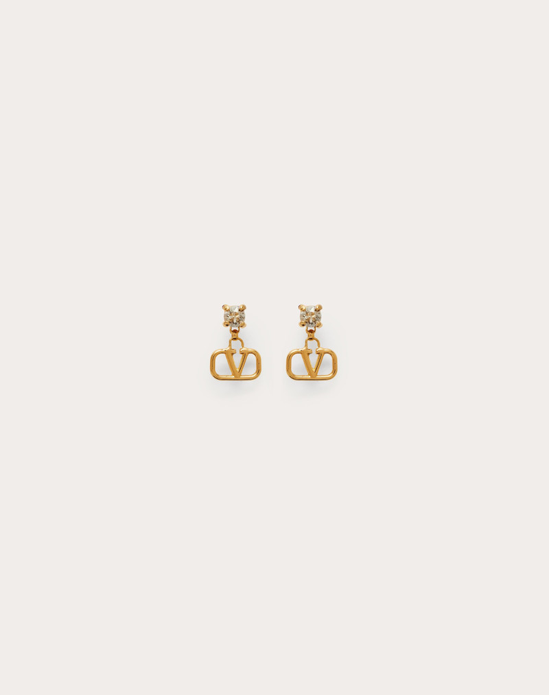 VLOGO SIGNATURE EARRINGS IN METAL AND SWAROVSKI® CRYSTALS - 1