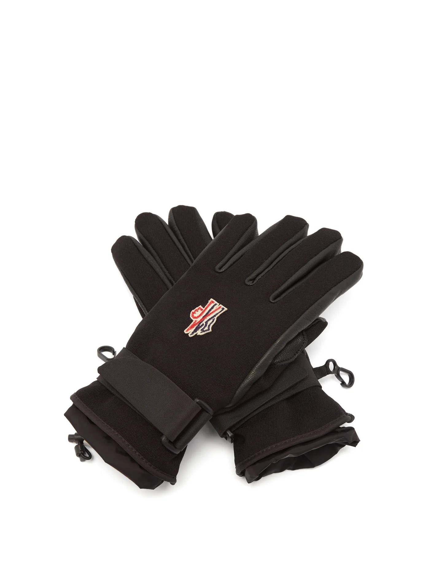 Logo-patch shell and leather gloves - 1