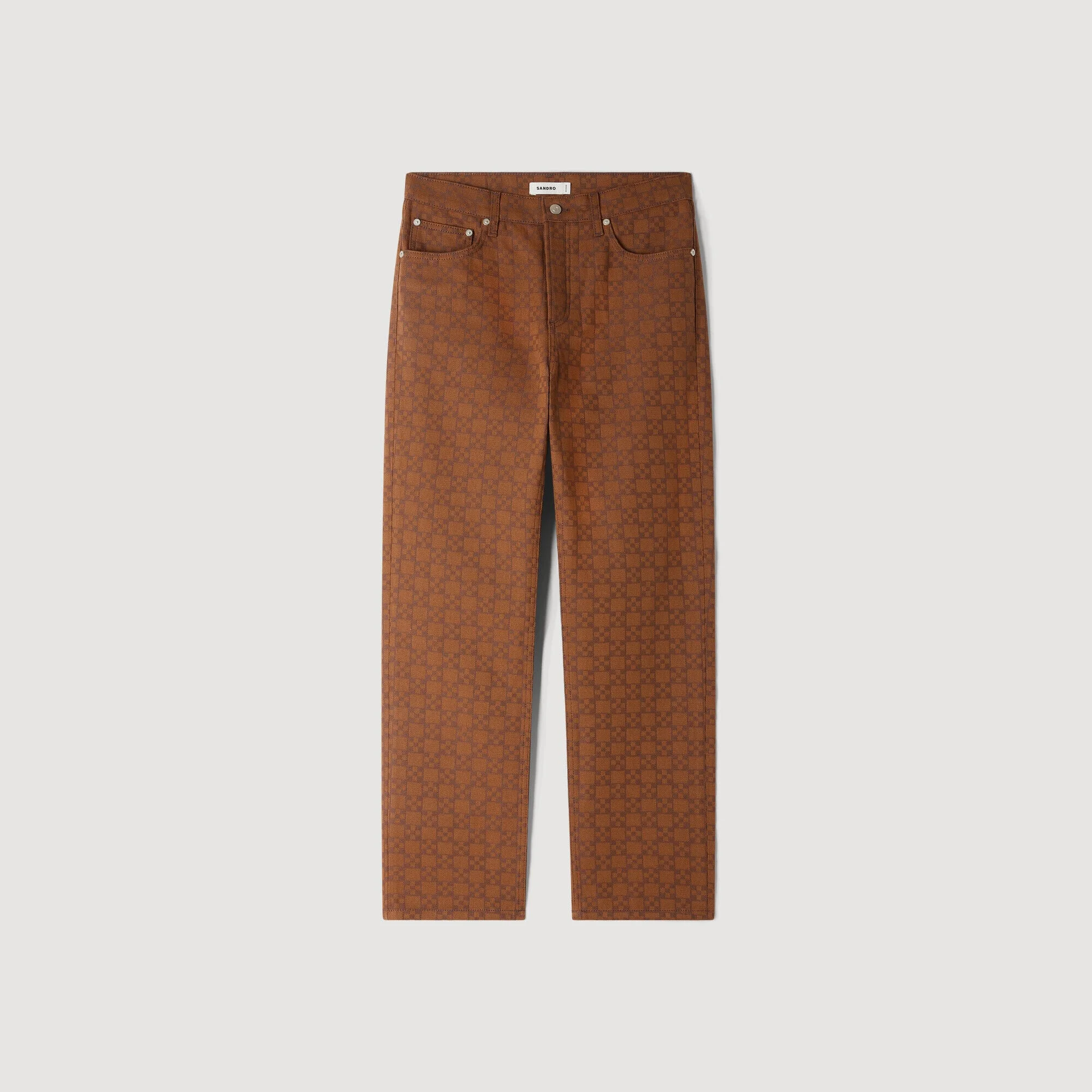 SQUARE CROSS MOTIF JEANS - 1