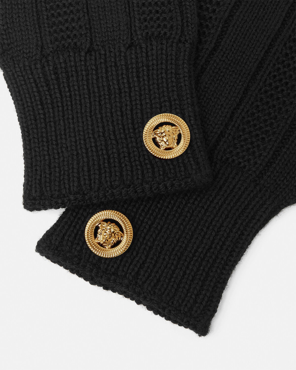 Medusa Ribbed Knit Gloves - 2