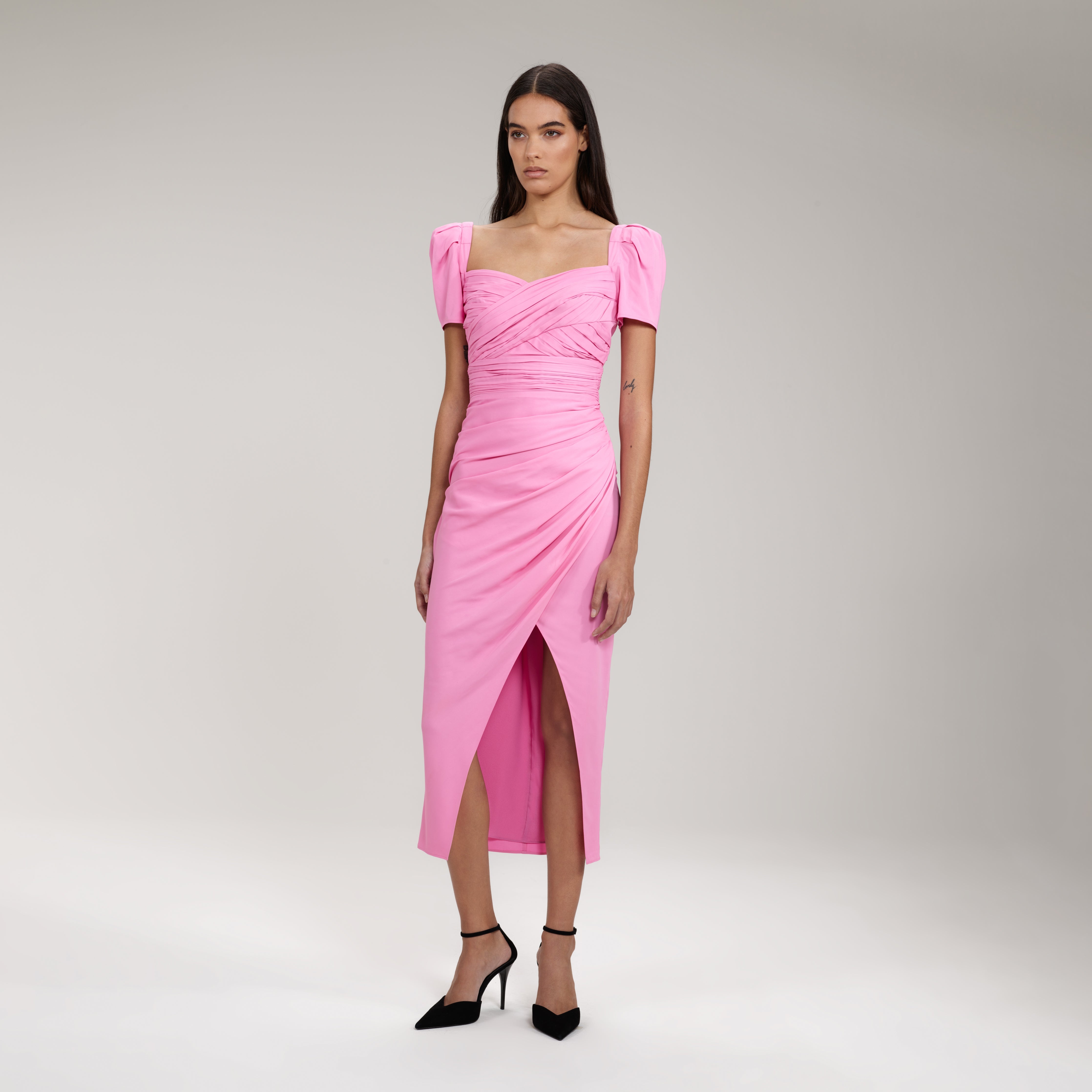 Pink Iris Midi Dress - 2