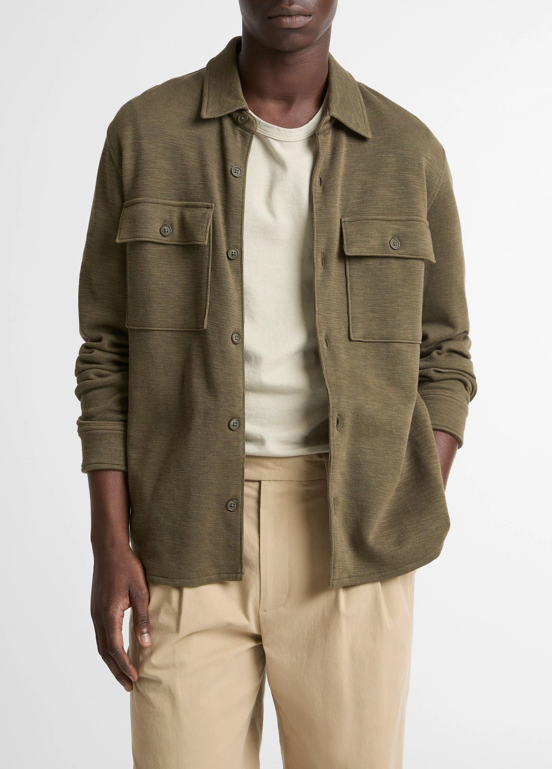 Double-Slub Cotton-Blend Shirt Jacket - 1