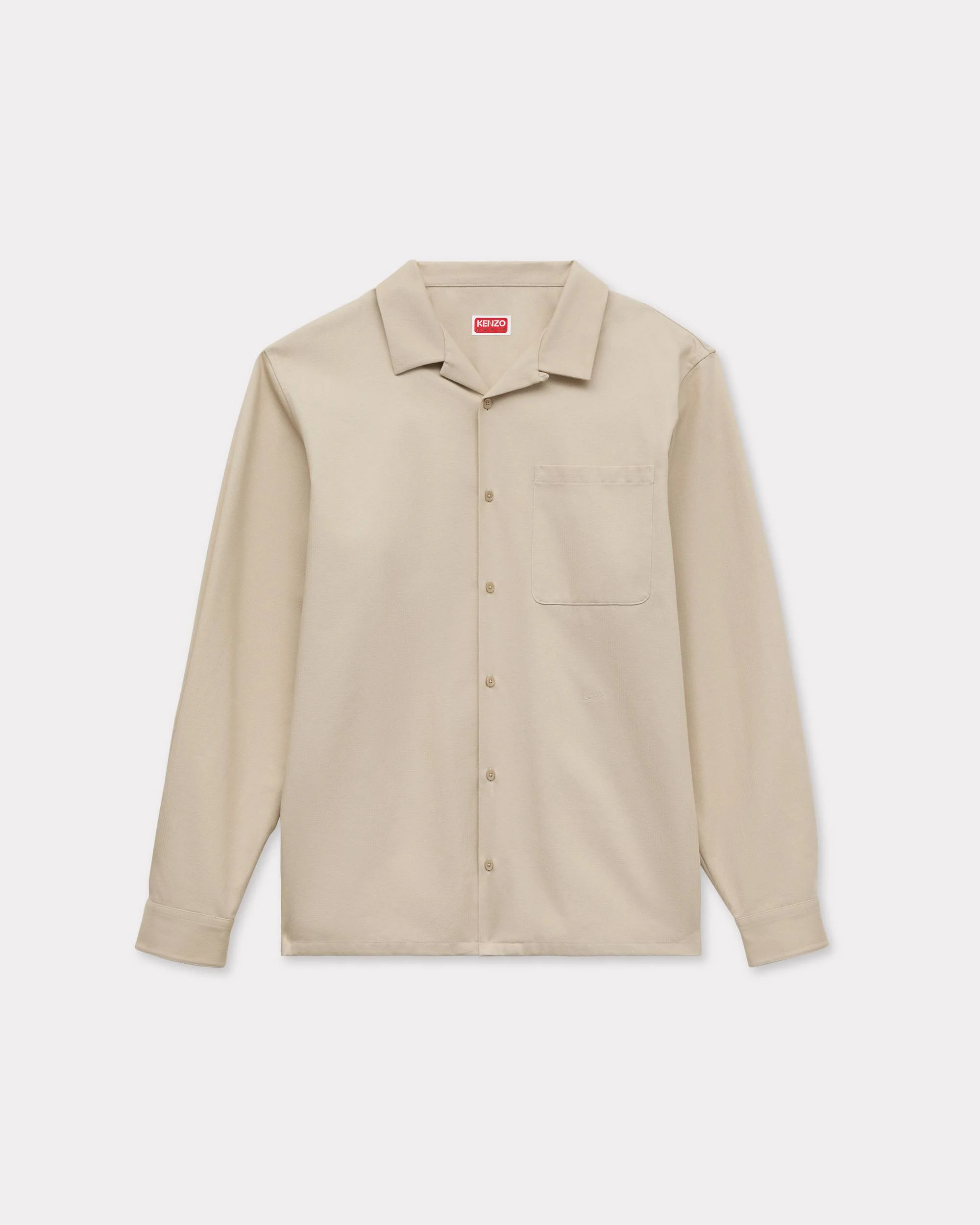 'KENZO Signature' oversized shirt in herringbone cotton - 1