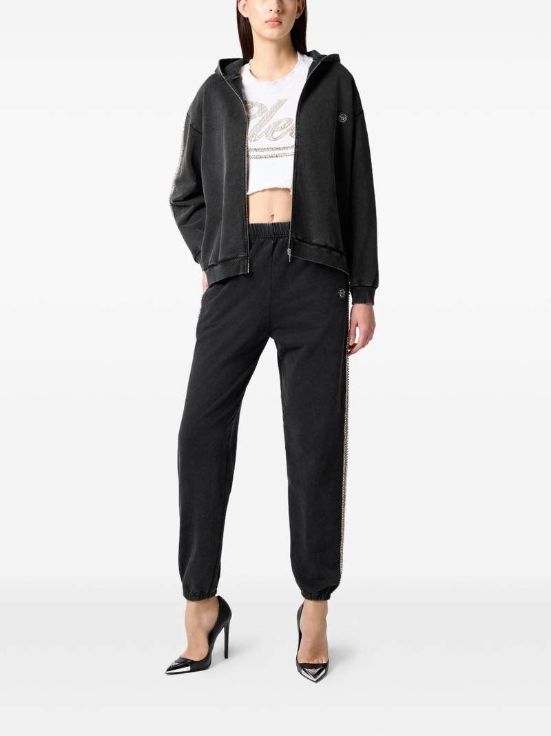 PHILIPP PLEIN strass cotton joggers outlook