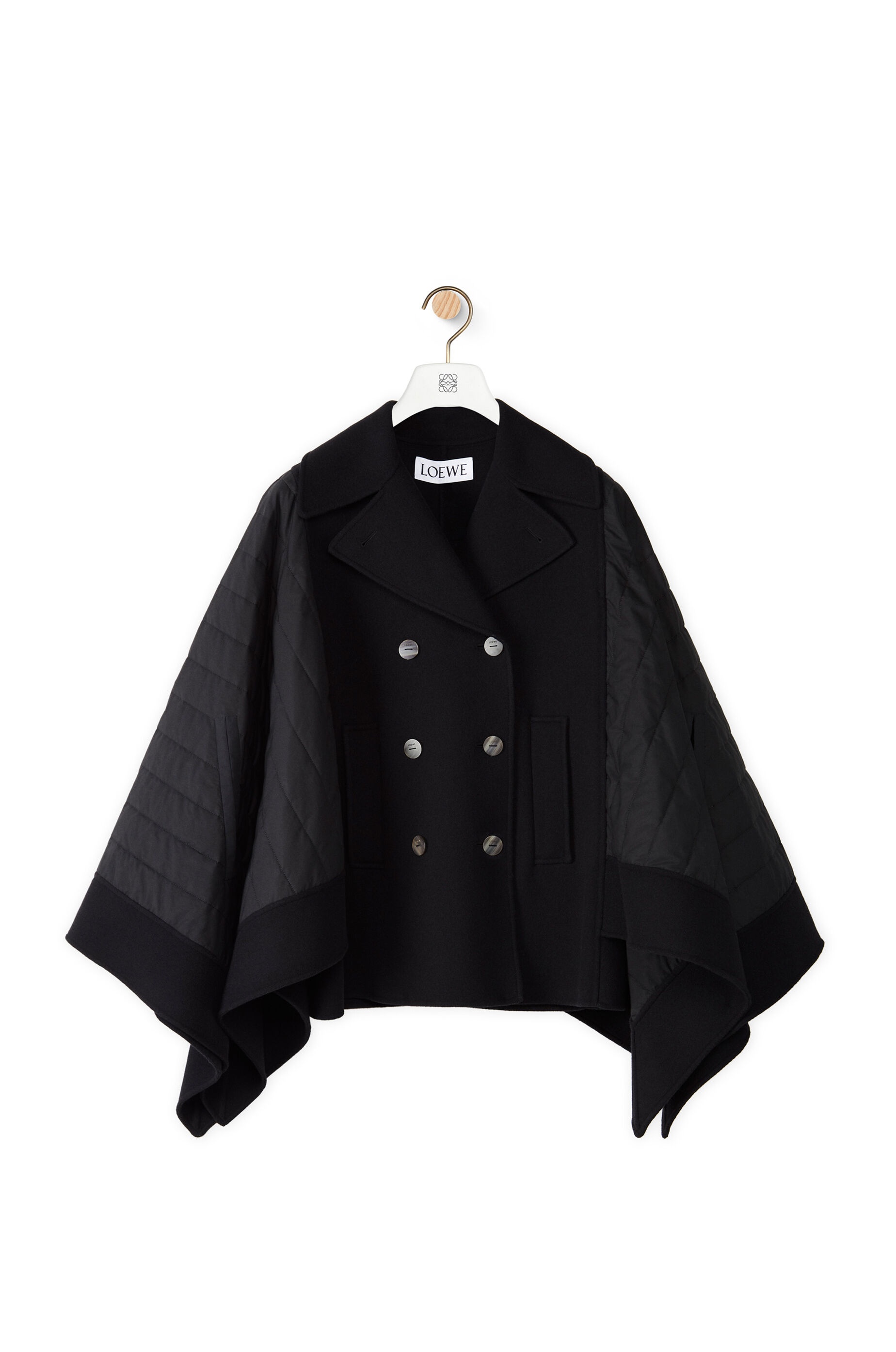 Quilted peacoat in cotton - 1