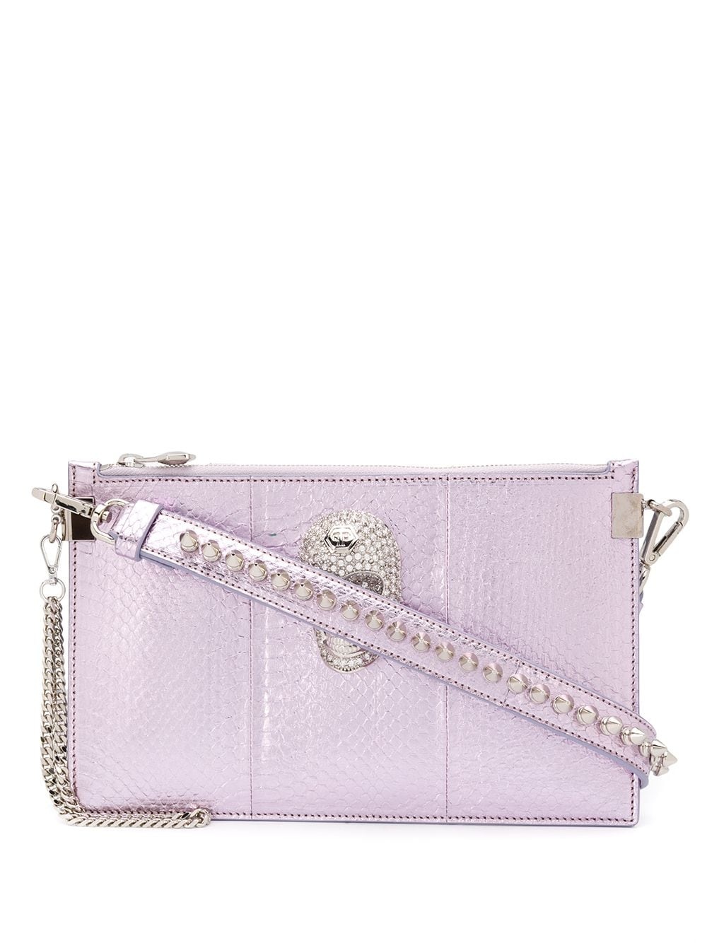 metallic zipped crossbody bag - 1