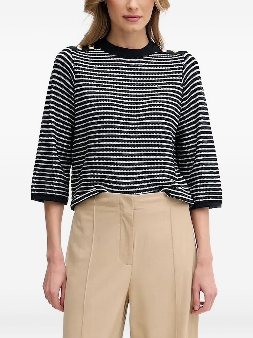 stripe-pattern sweater - 1