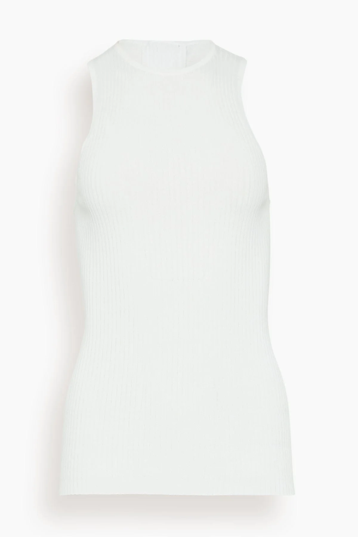 Ribbed Sweater Cut Out Tank in White - 1
