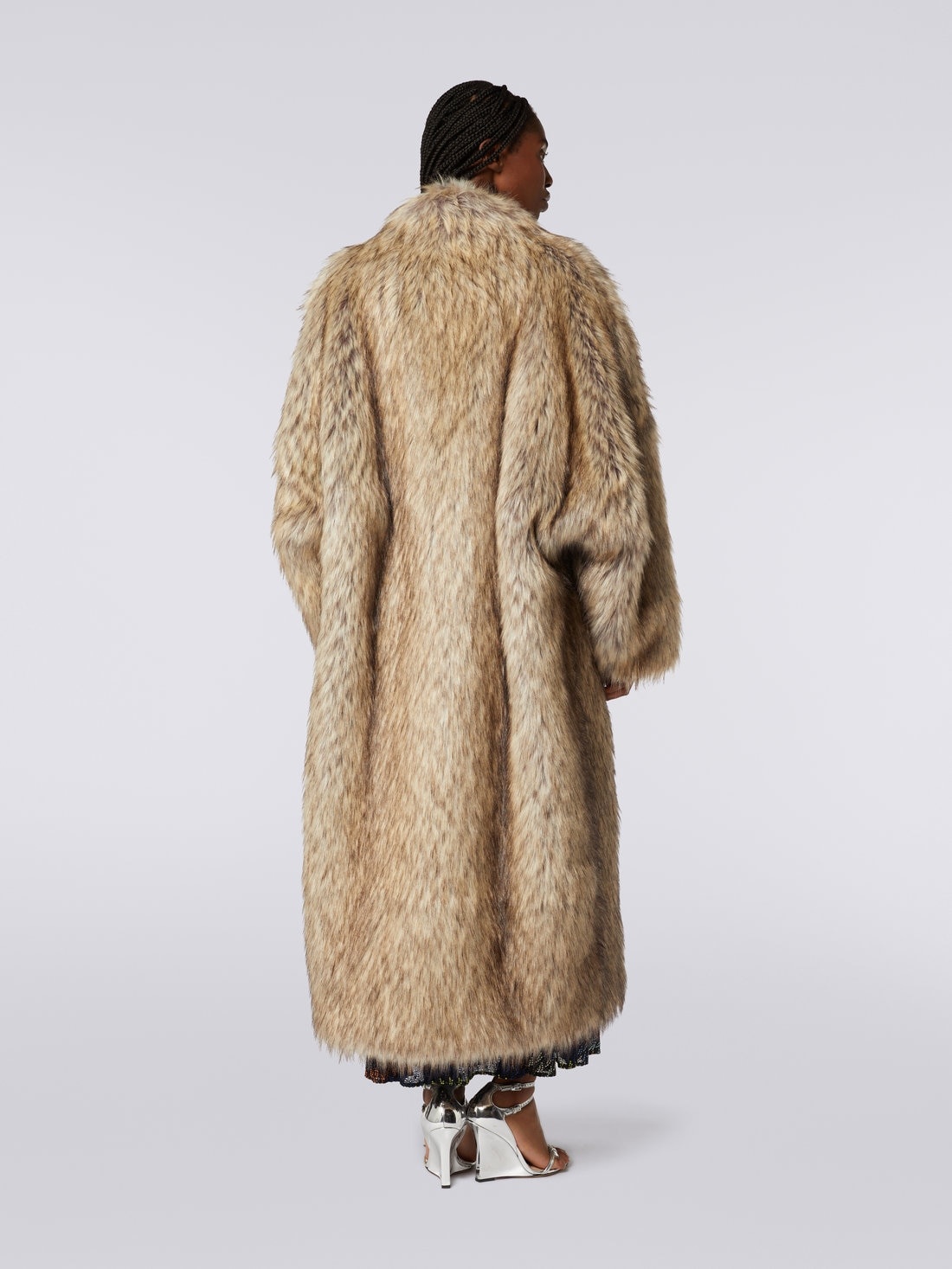 Long faux fur coat - 4