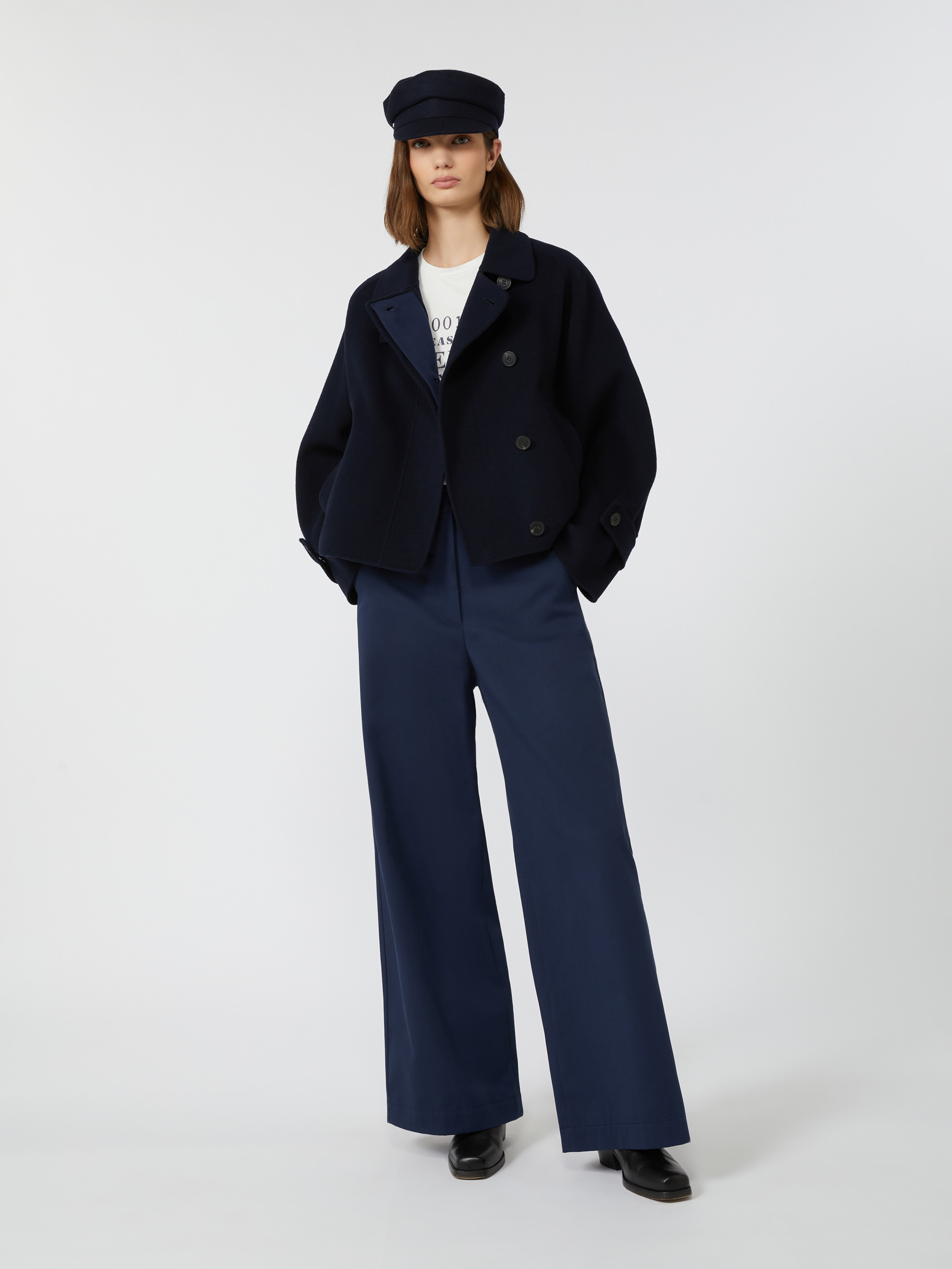 CARELLA Wool broadcloth cropped coat - 2