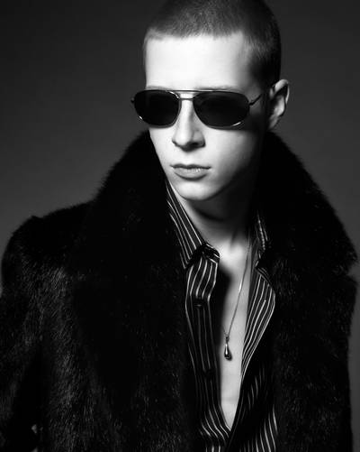 SAINT LAURENT long coat in animal-free fur outlook