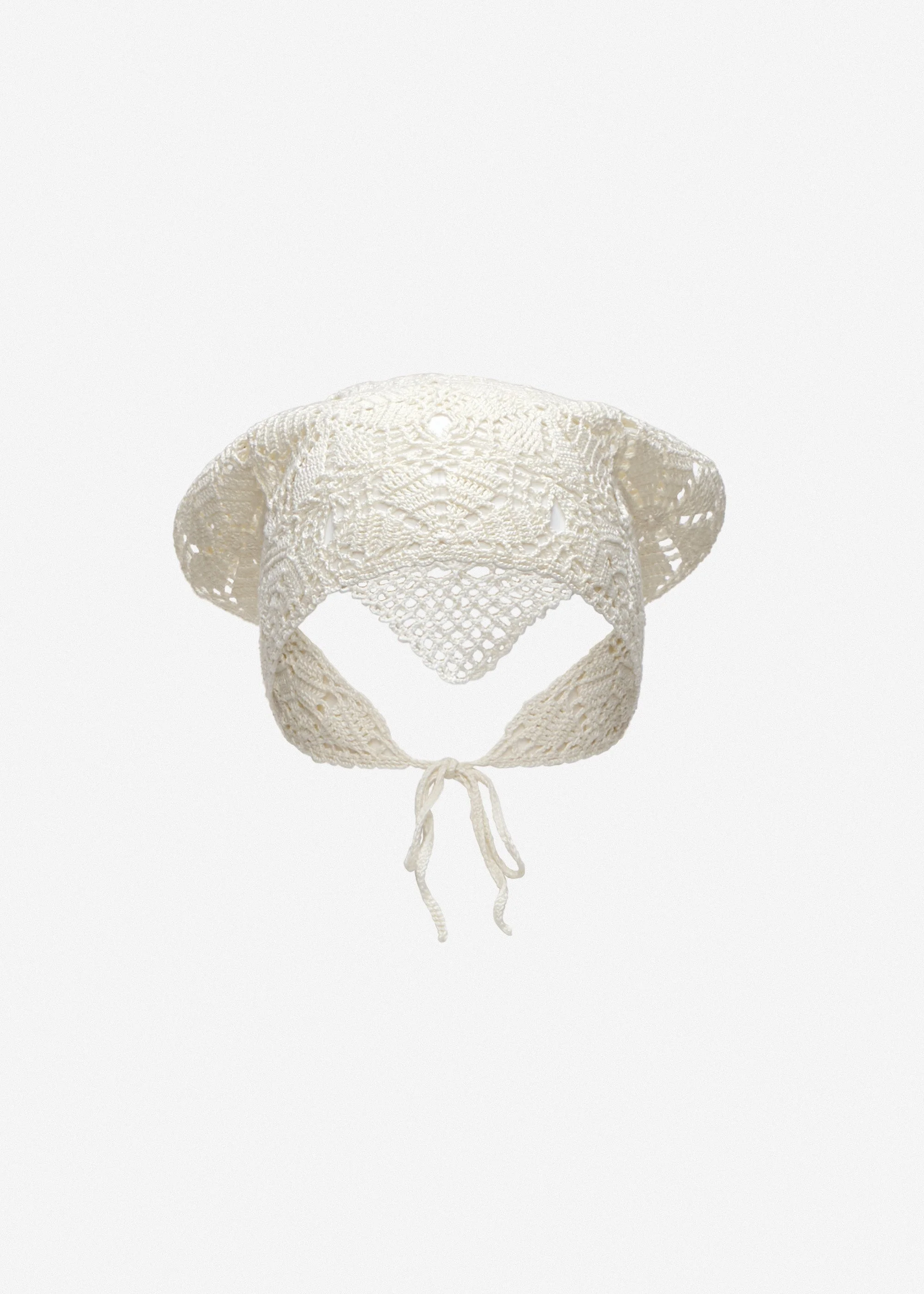 Crochet headscarf in cream - 1