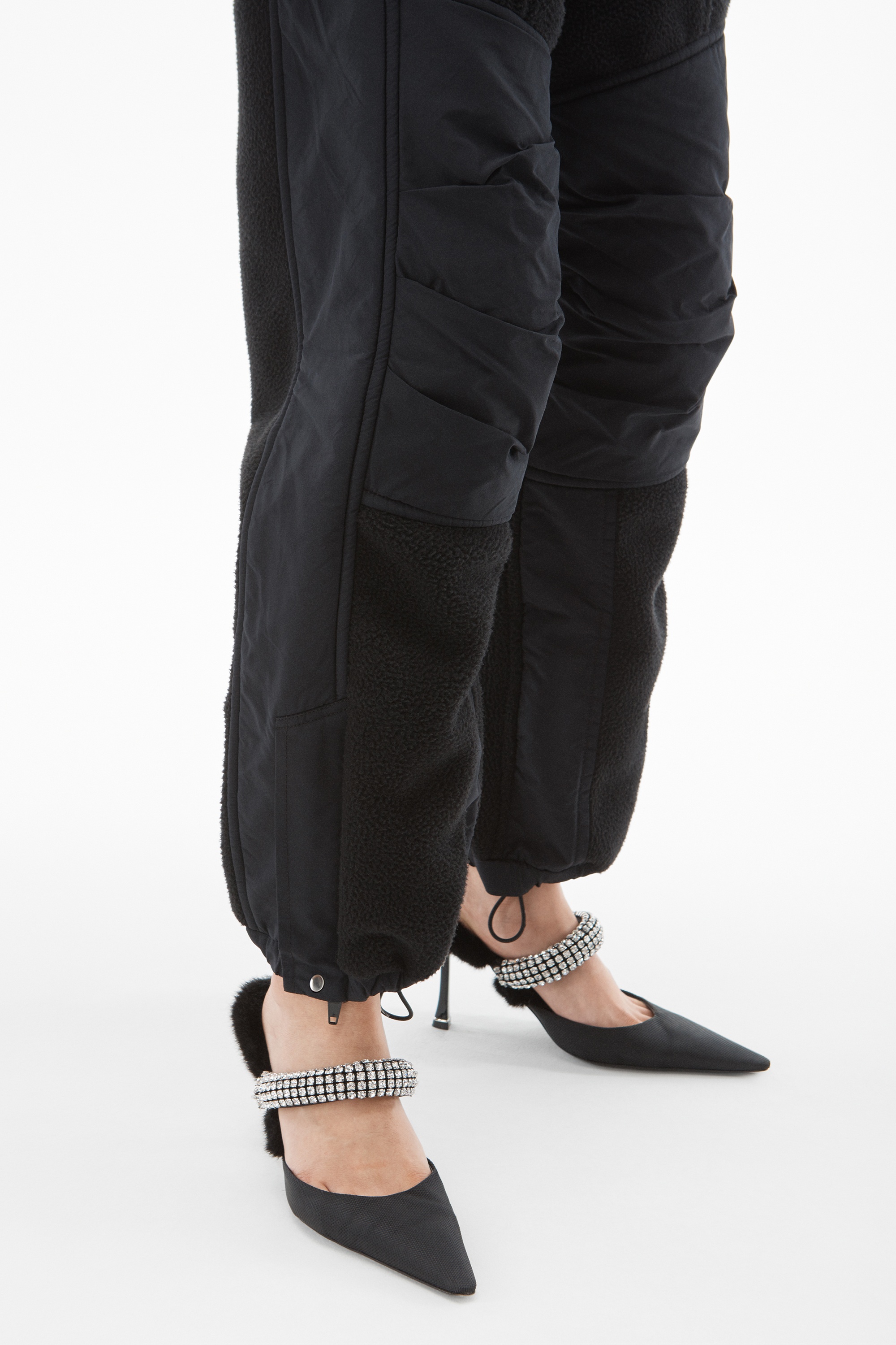 JOGGER PANT IN TEDDY FLEECE AND NYLON - 3