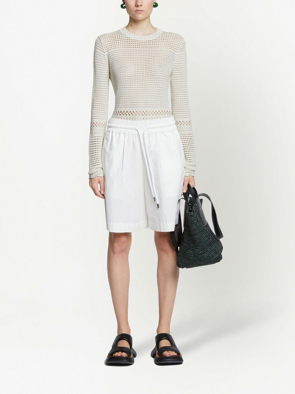 pointelle-knit long-sleeved top - 2