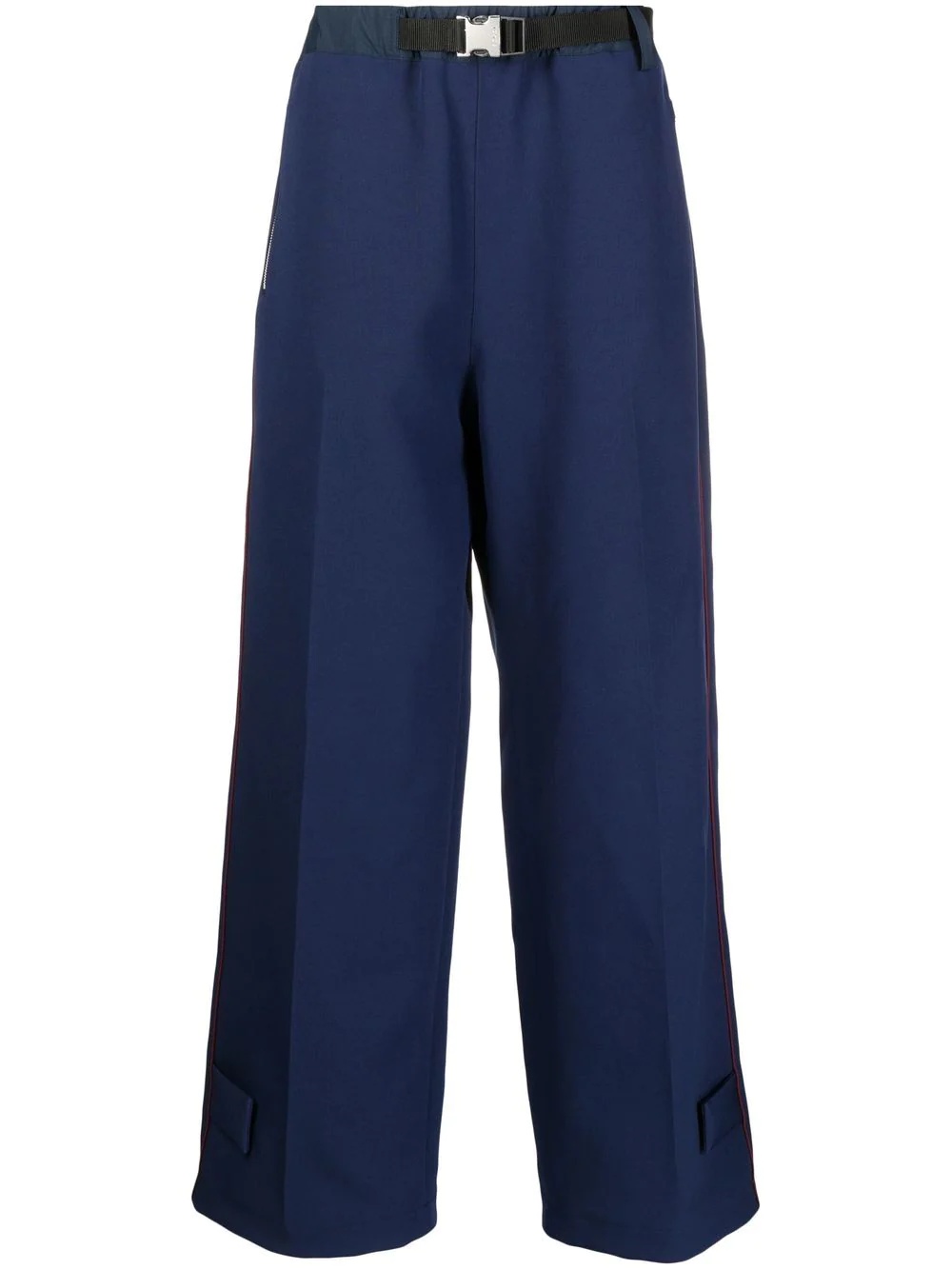 clip-belt wide-leg trousers - 1