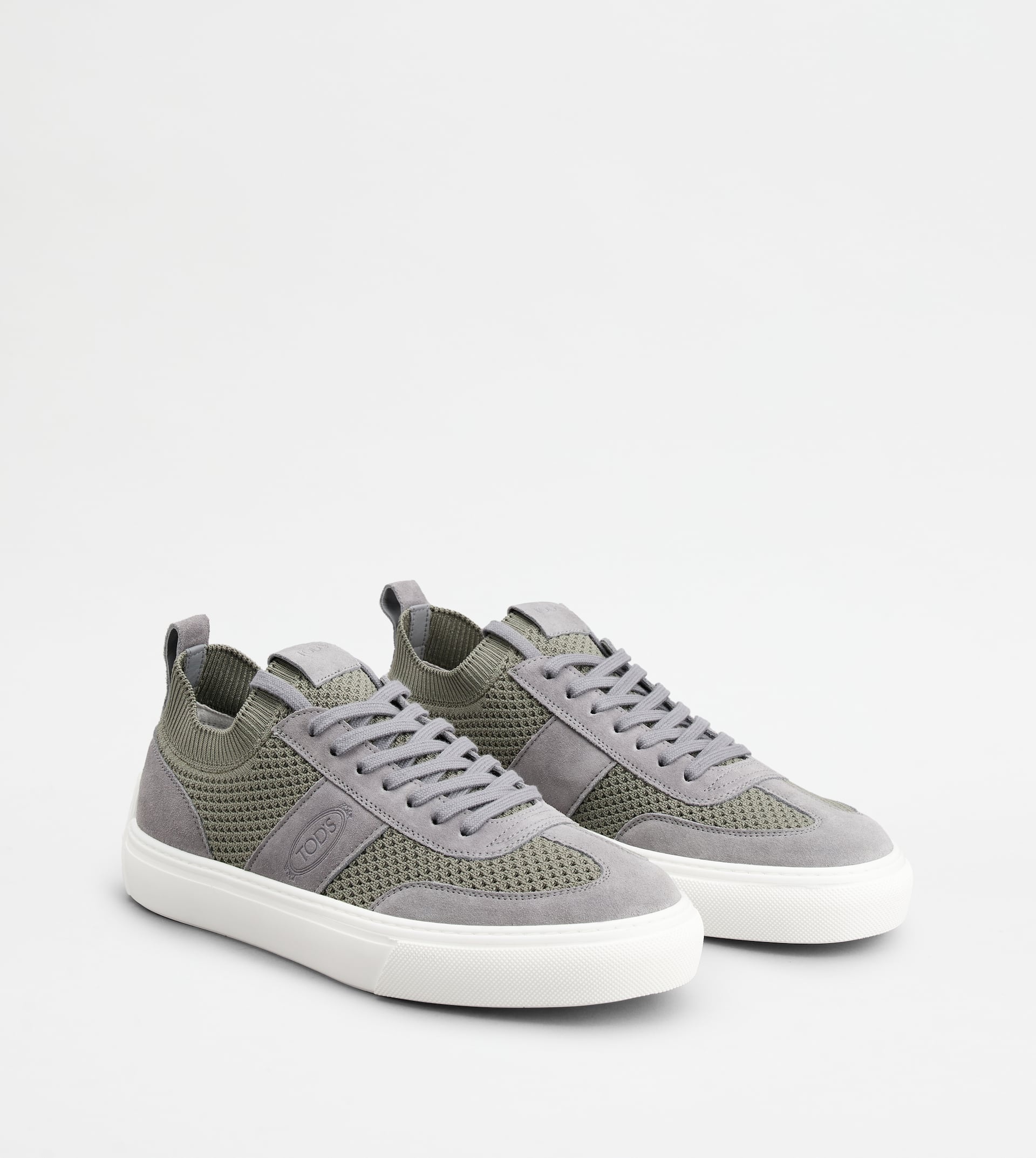 TOD'S SNEAKERS IN FABRIC AND SUEDE - GREY - 3