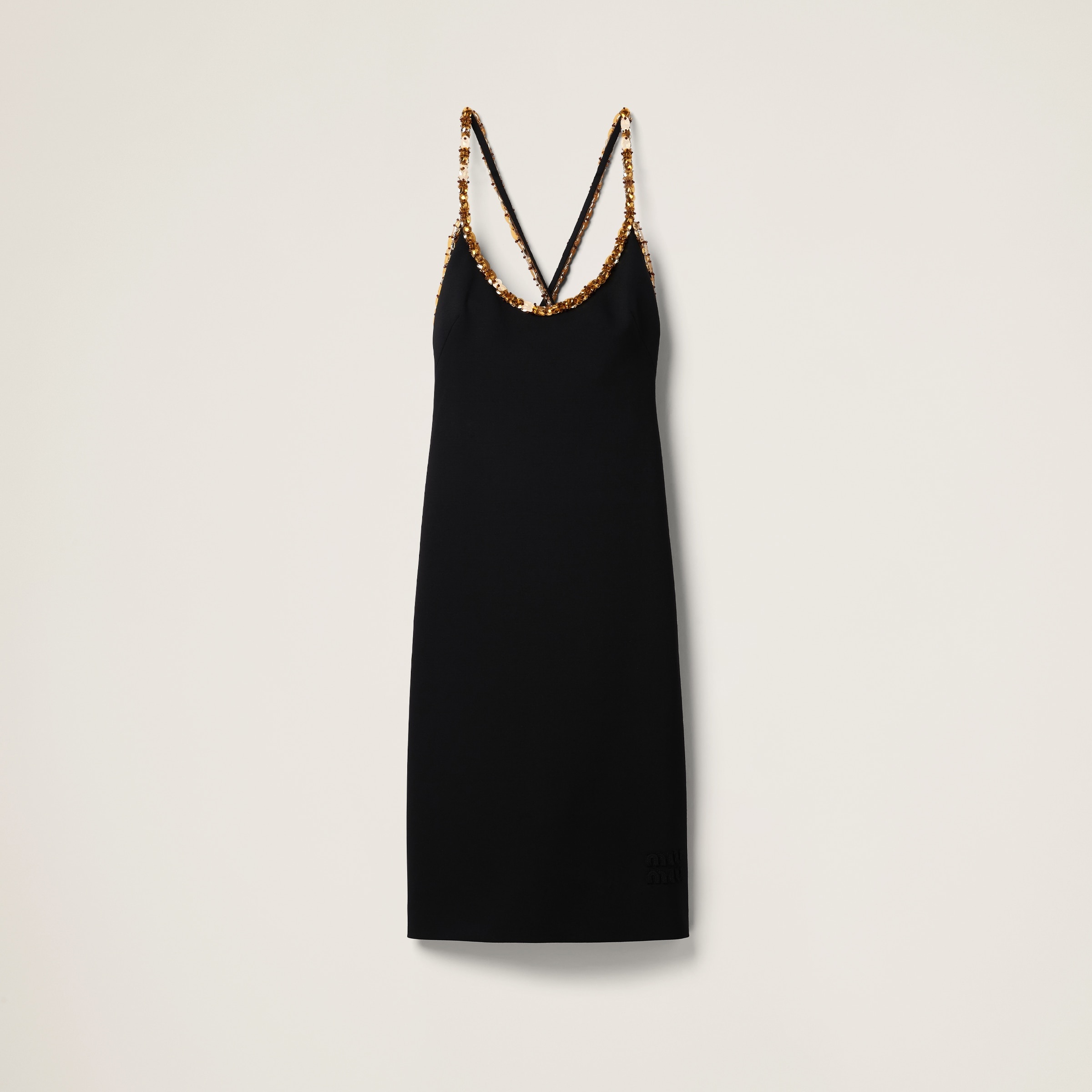 Embroidered grain de poudre dress - 1