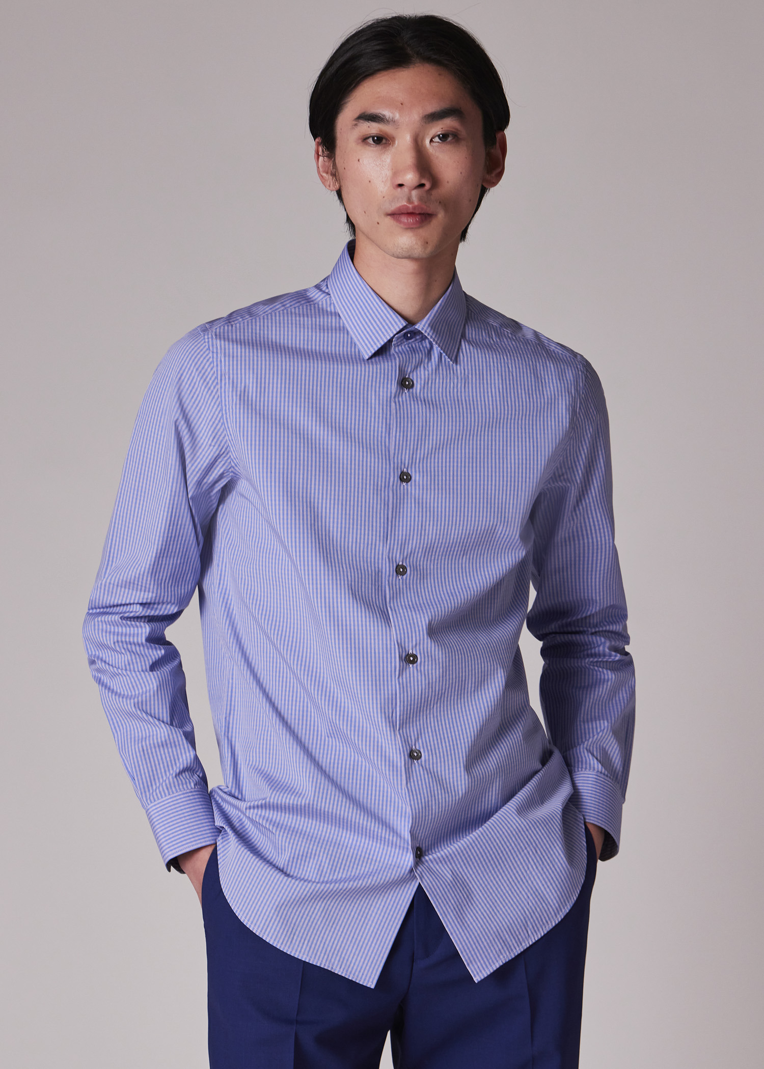 Tailored-Fit Blue And Pink Gingham Shirt - 5