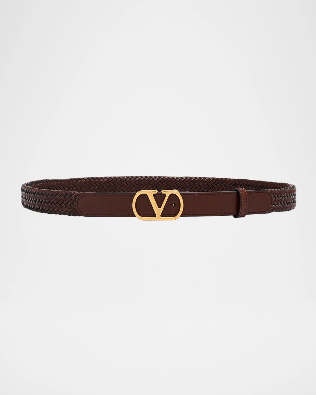 VLogo Signature Braided Leather Belt, 25mm - 1