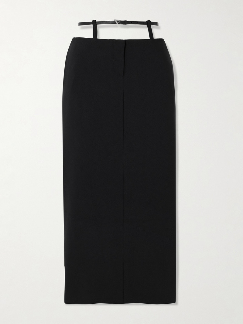 Belted Cutout Cady Midi Skirt 1