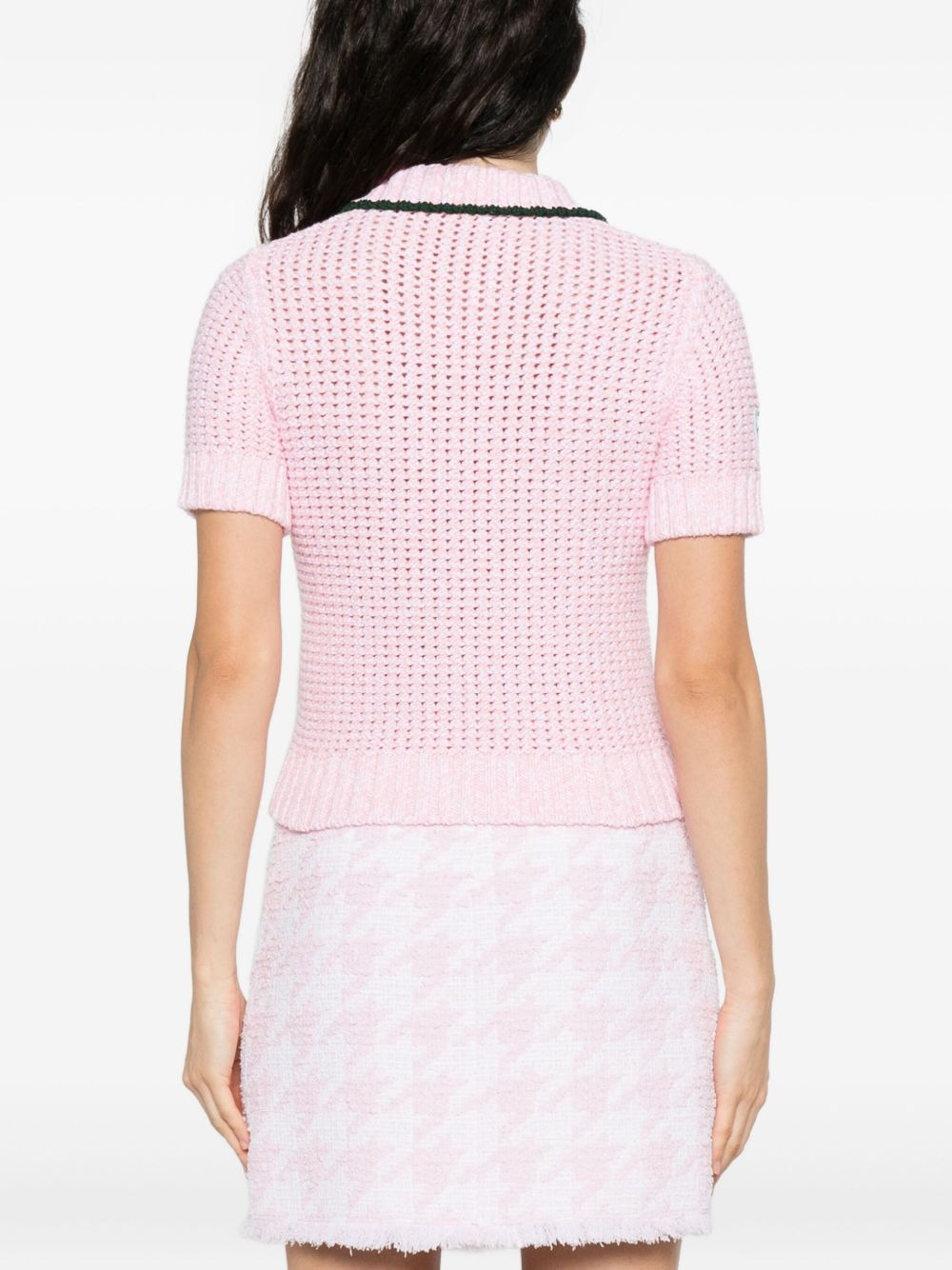 textured-knit polo top - 4