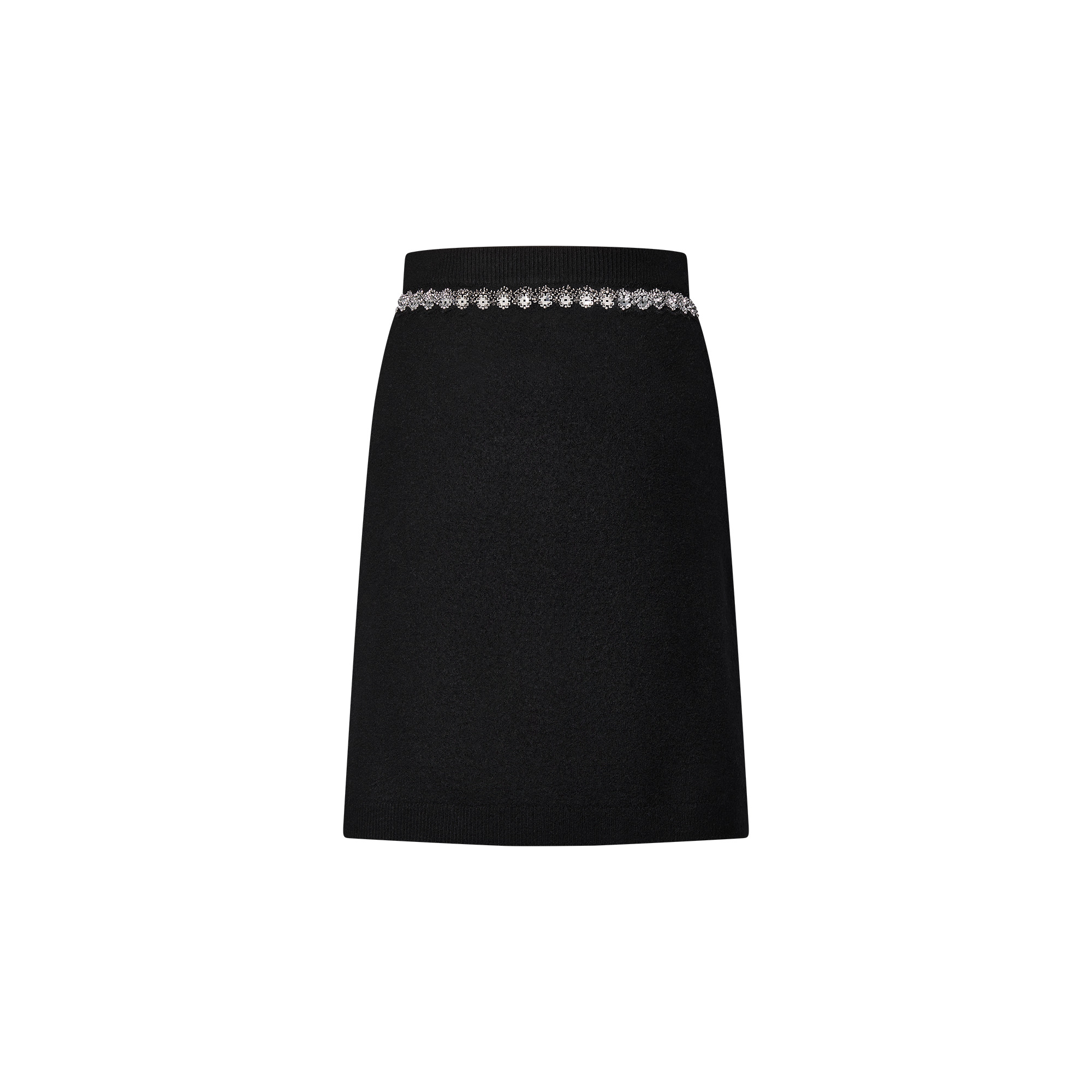 Jewel Button Knit Skirt - 3