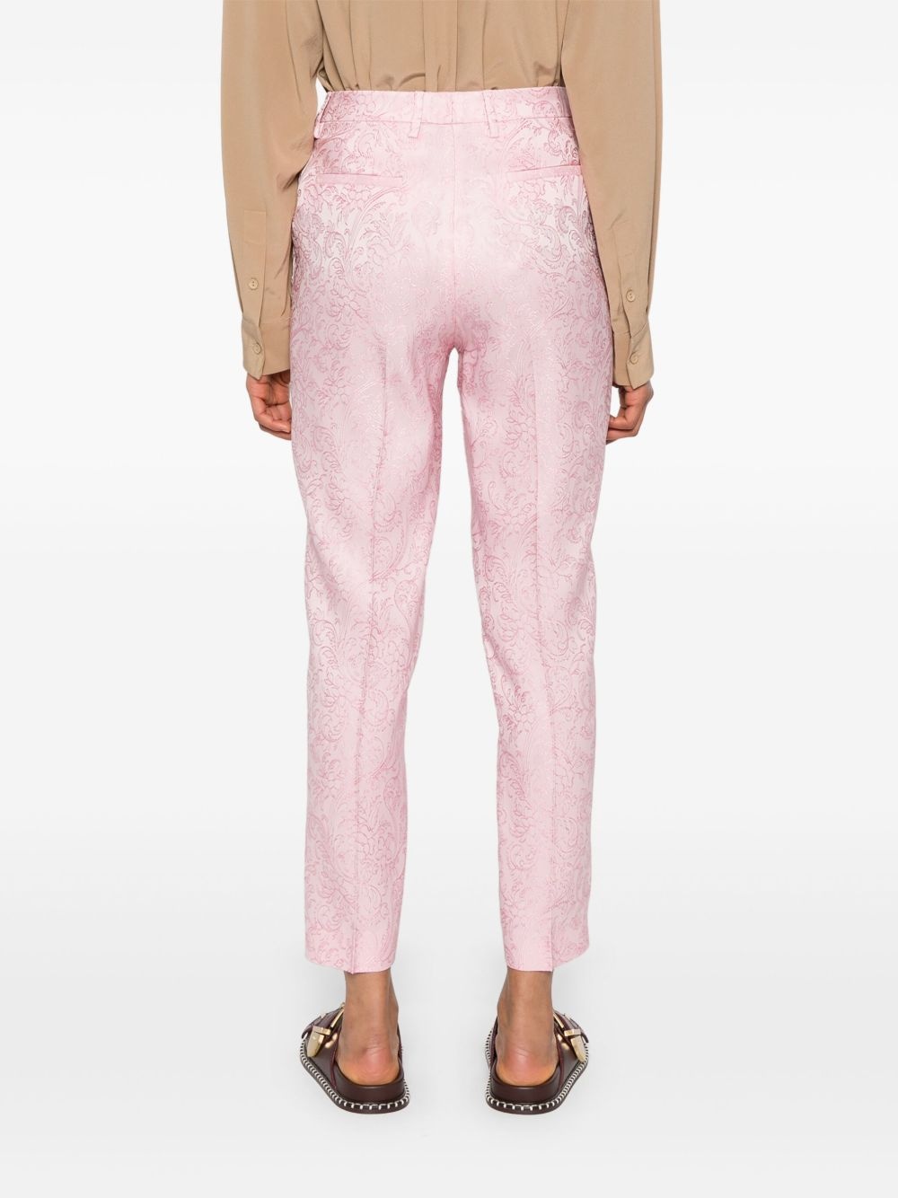 jacquard stovepipe trousers - 4