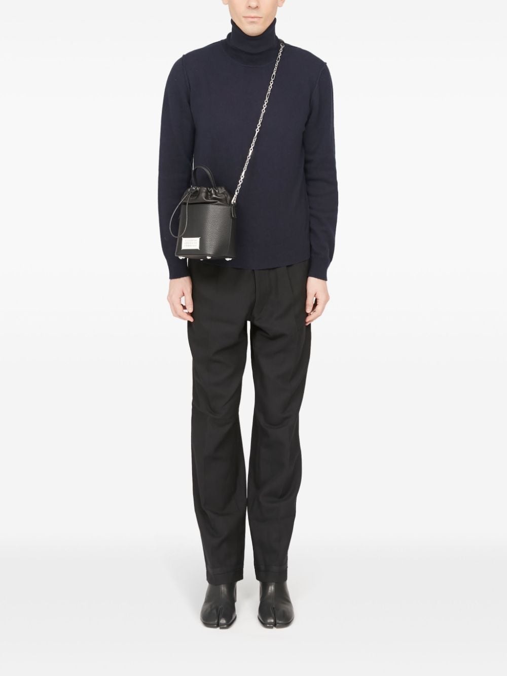 small 5AC grained leather bucket bag - 2