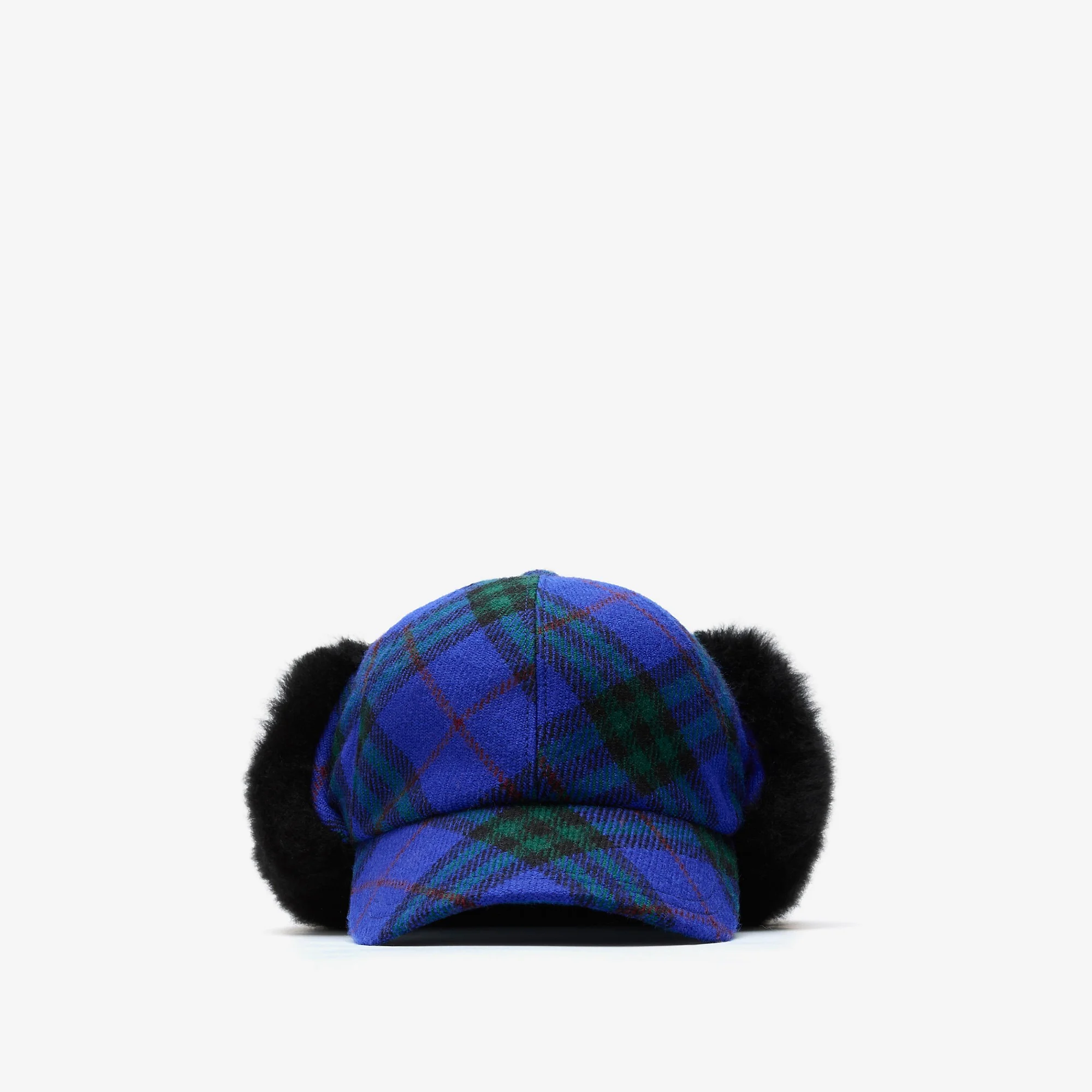Check Wool Trapper Cap - 1