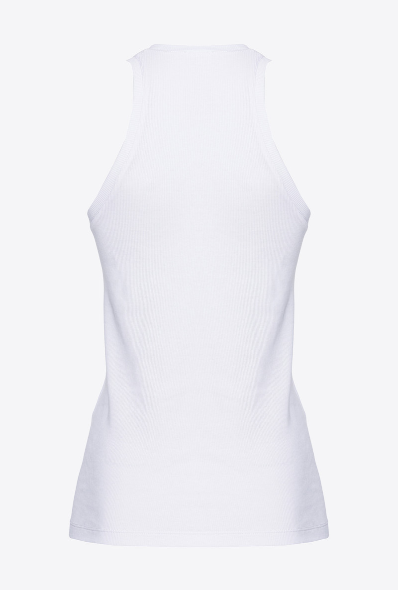 PINKO RIBBED TOP WITH LOGO outlook