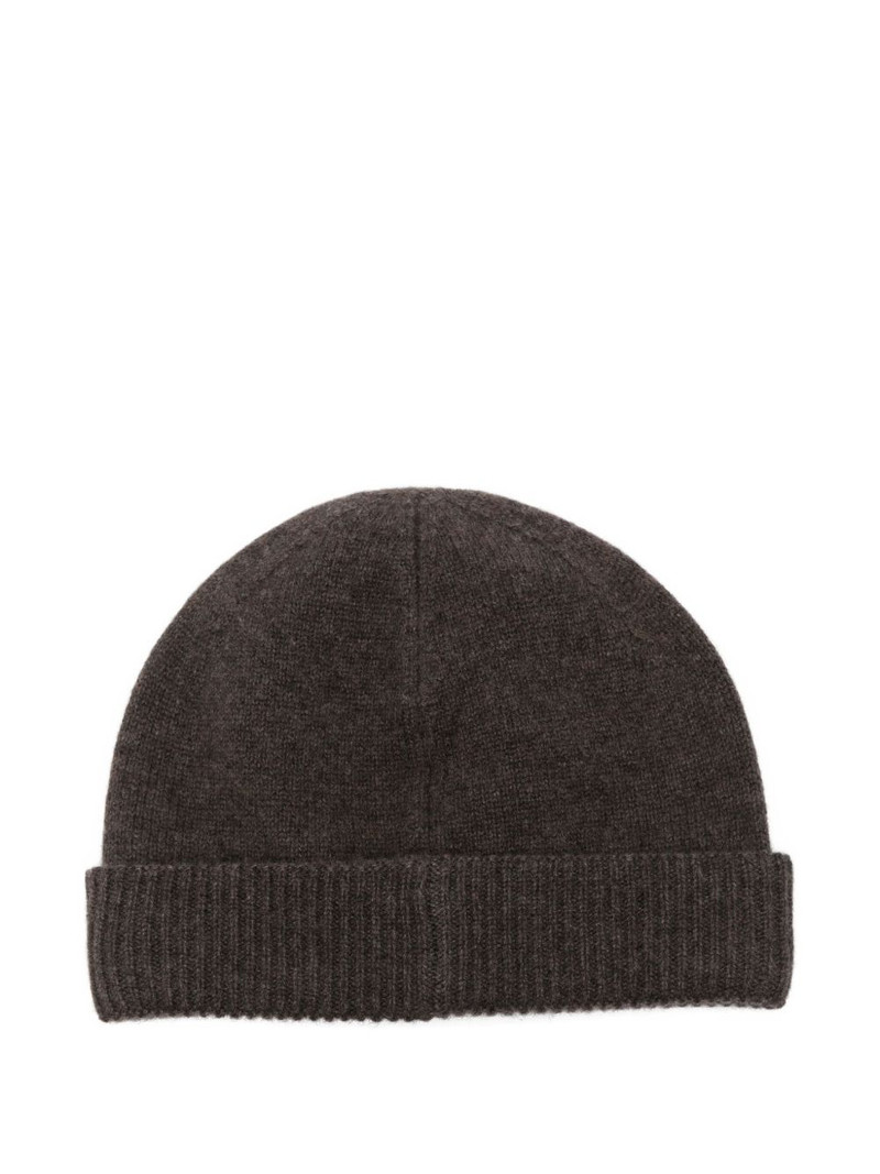 EMPORIO ARMANI ribbed-knit cashmere beanie outlook