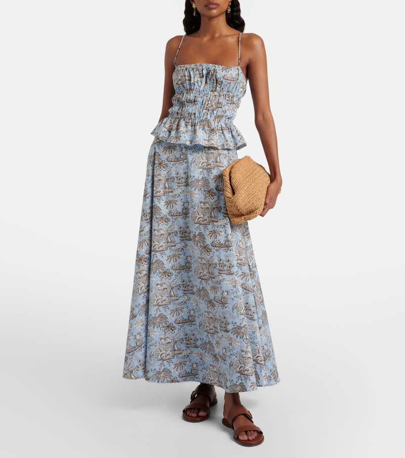 STAUD Floral cotton midi skirt outlook