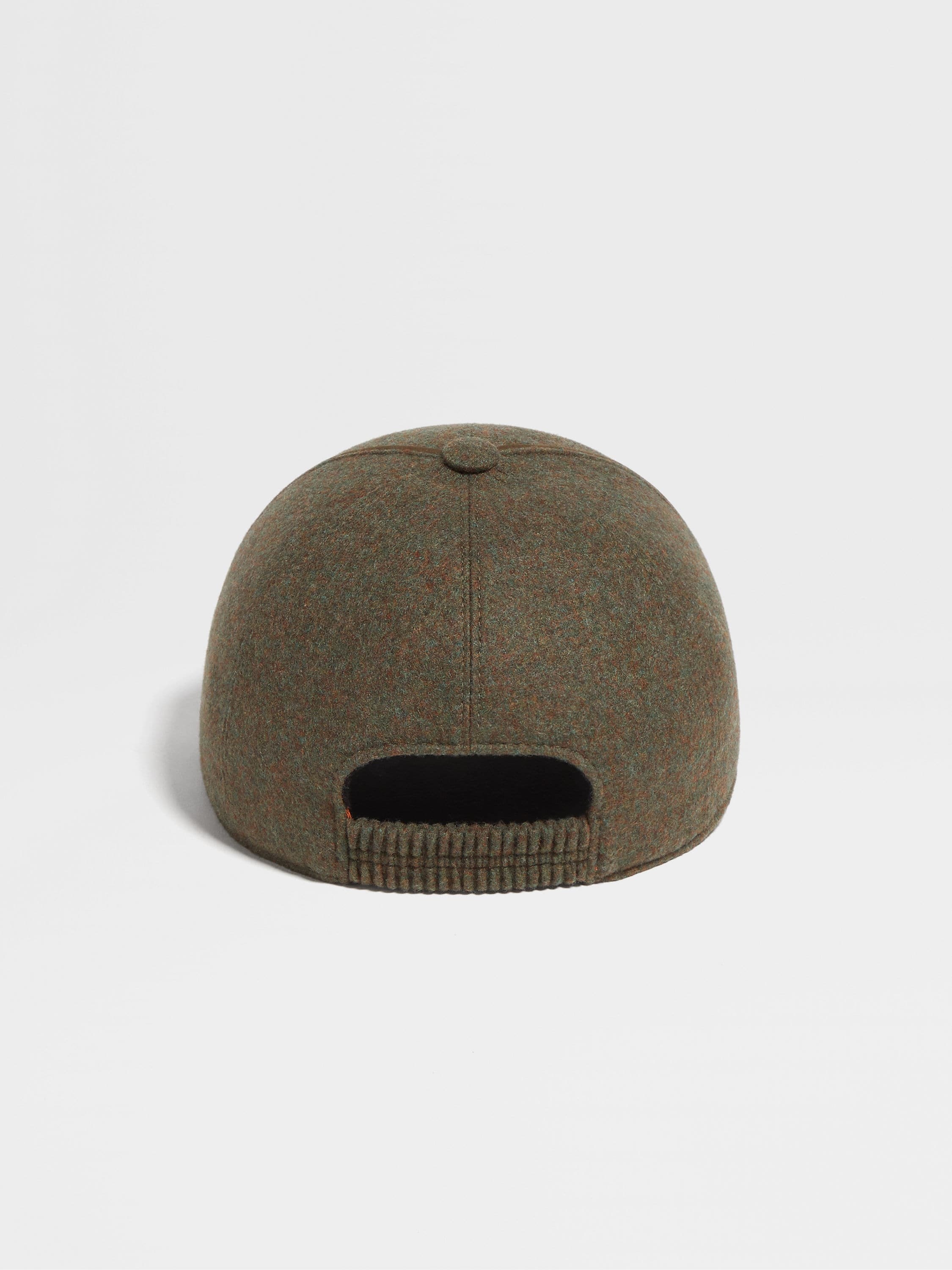 ARMY GREEN MULTIMÉLANGE OASI CASHMERE BASEBALL CAP - 3