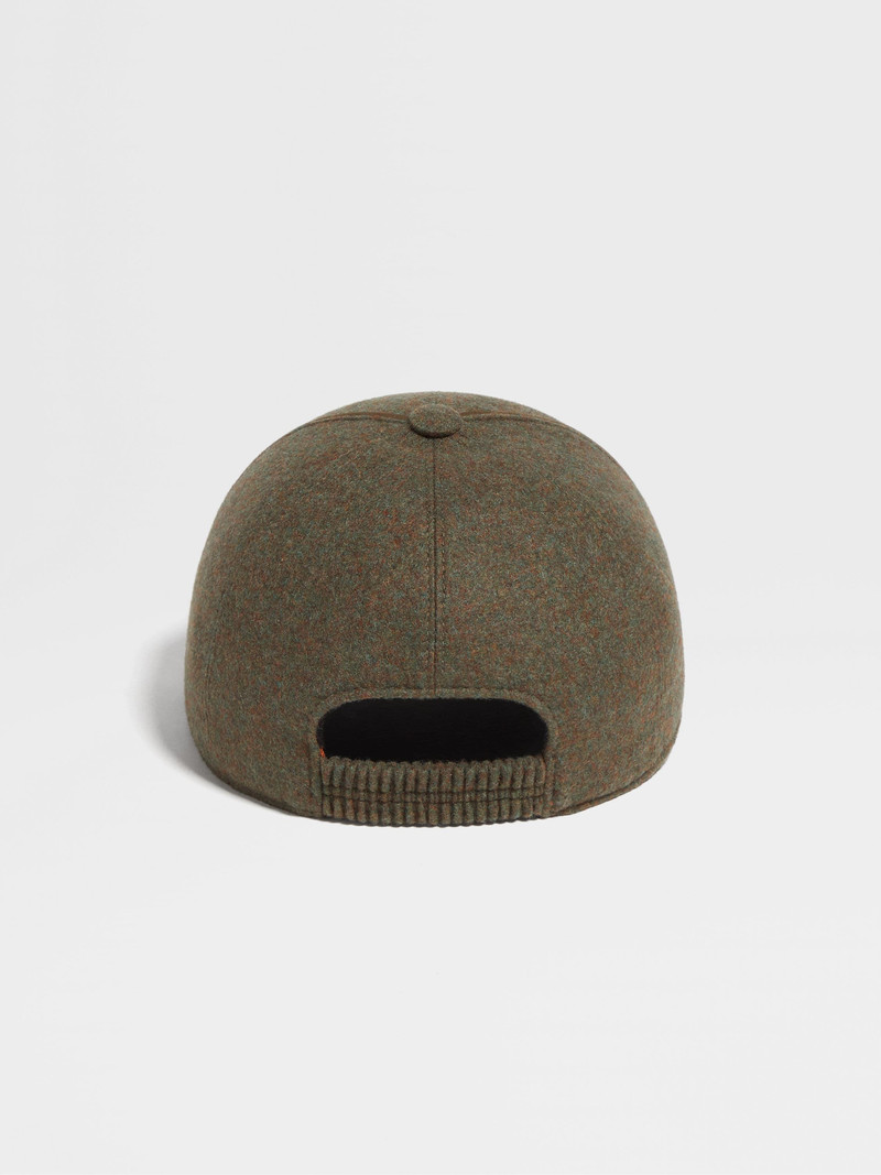 ARMY GREEN MULTIMÉLANGE OASI CASHMERE BASEBALL CAP 3