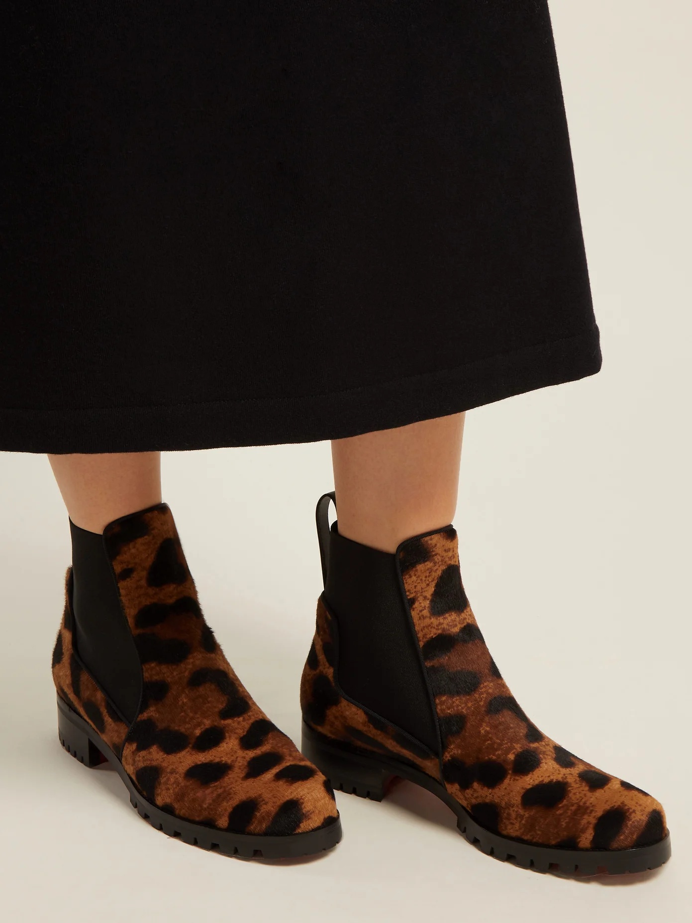 Marchacroche leopard-print calf-hair ankle boots - 3