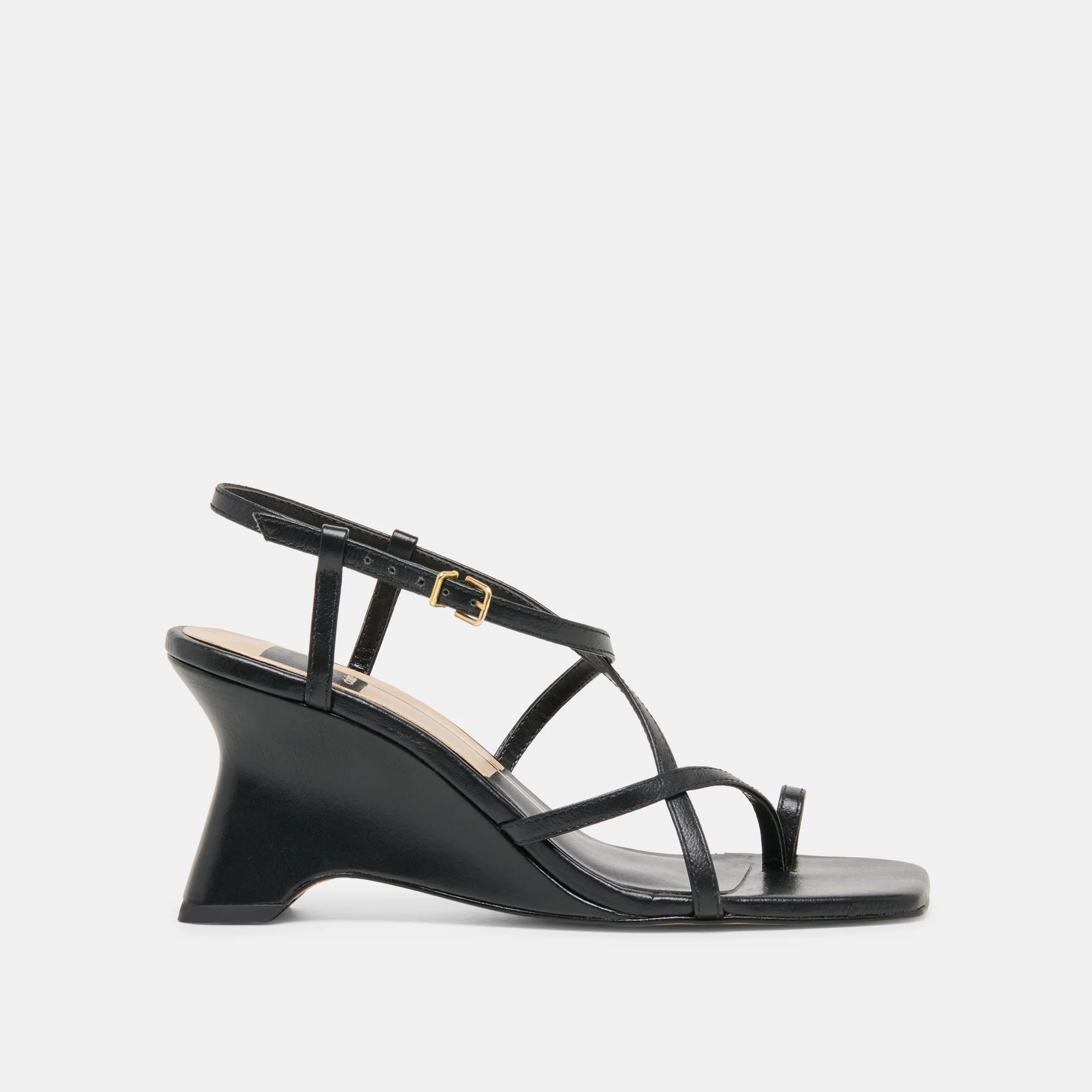 AYLEE WEDGES BLACK LEATHER - 1